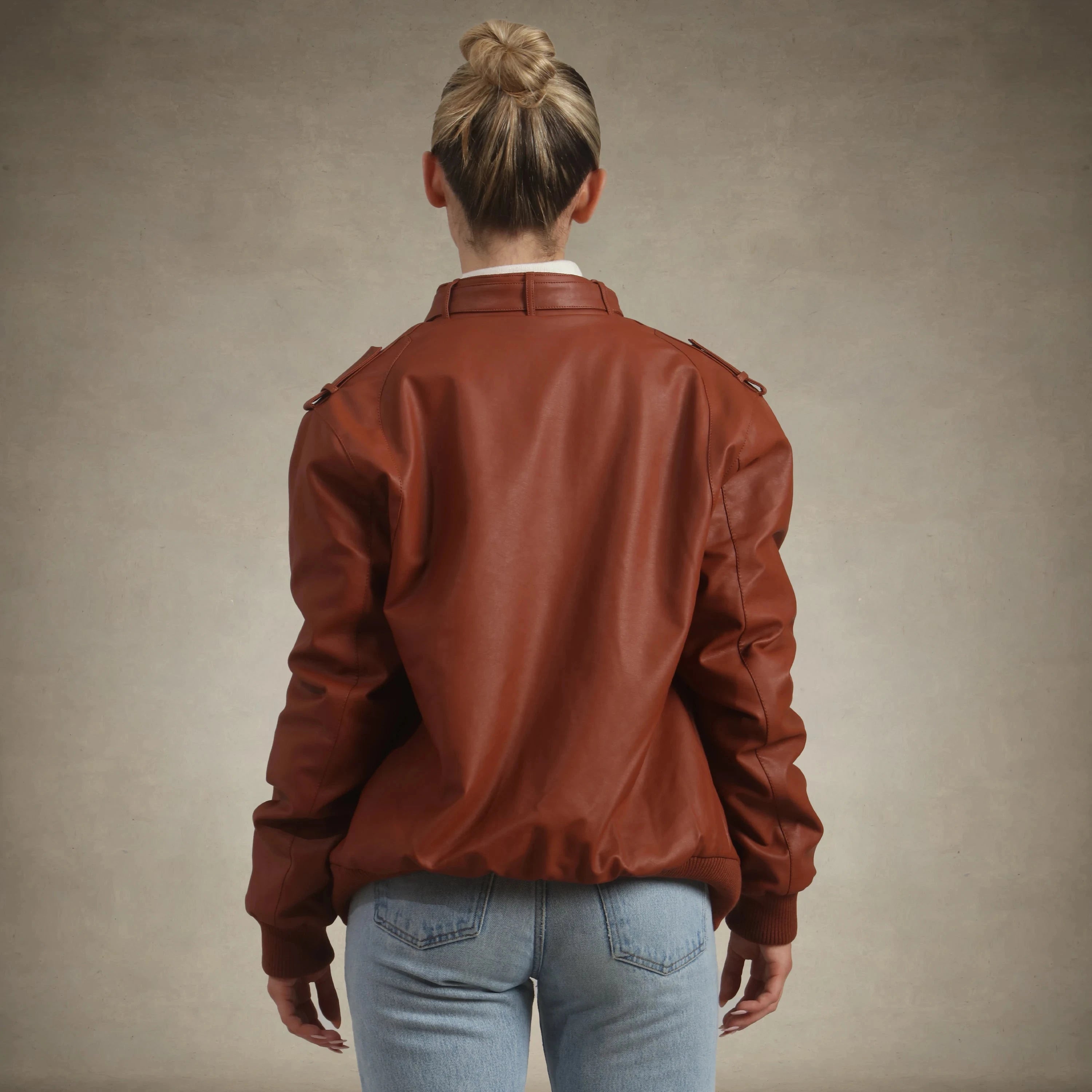 Women's Faux Leather Iconic Racer Oversized Jacket Women's Iconic Jacket Members Only® 