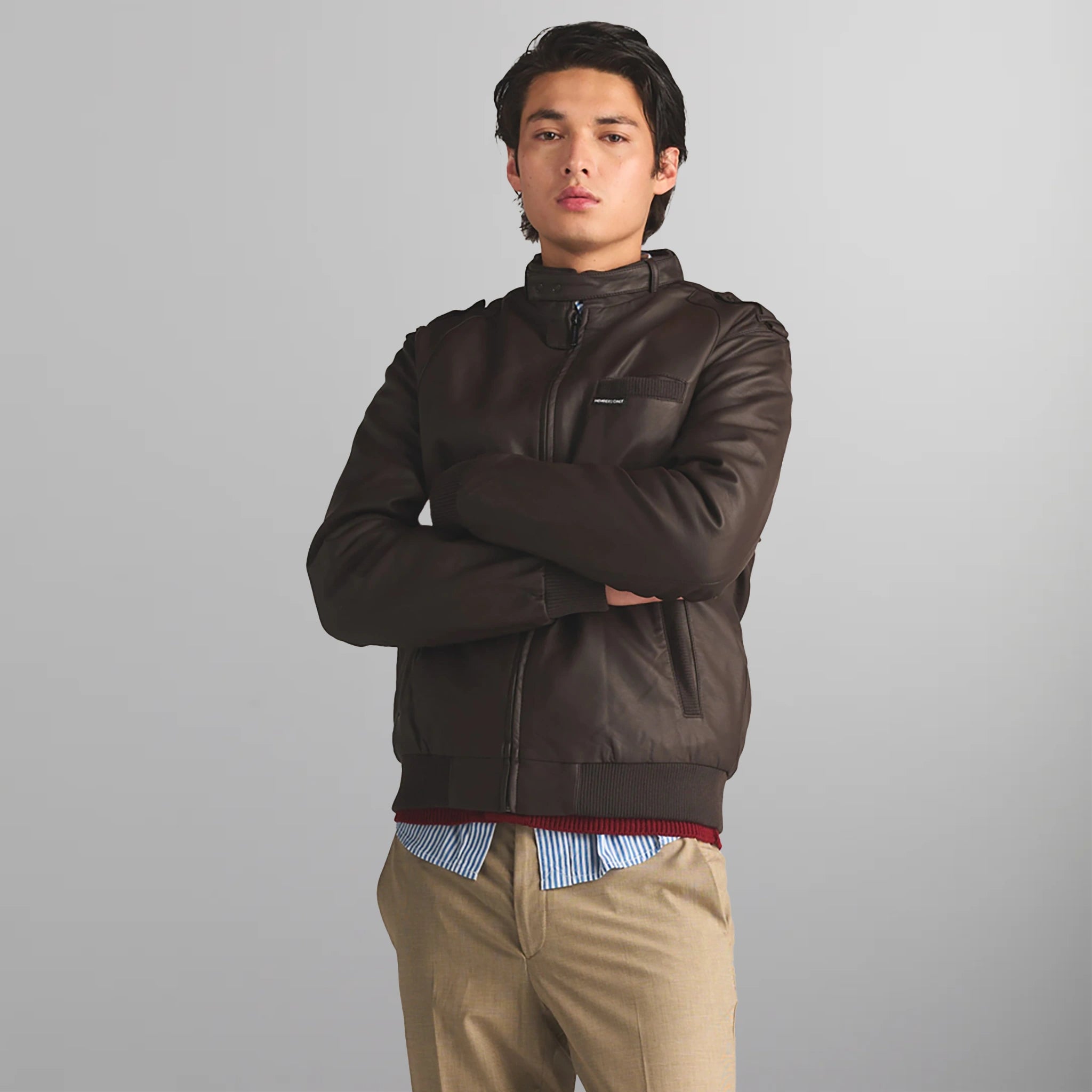 Men Faux Leather Iconic Jacket Members Only