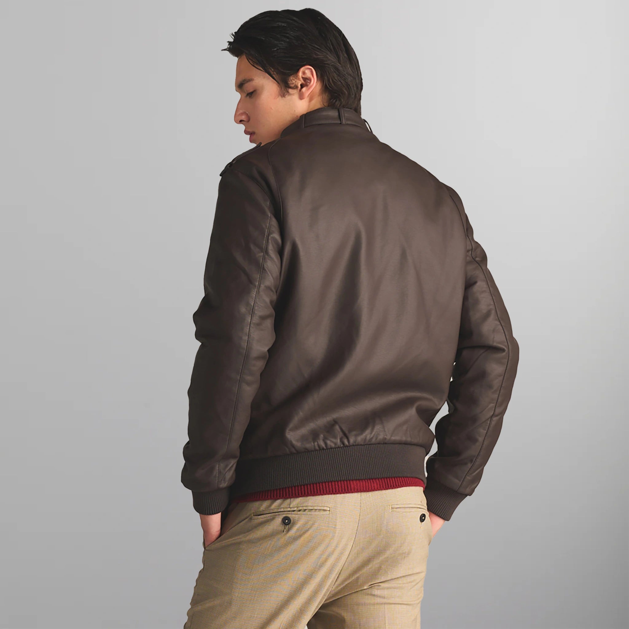 Men's Faux Leather Iconic Racer Jacket Men's Iconic Jacket Members Only 