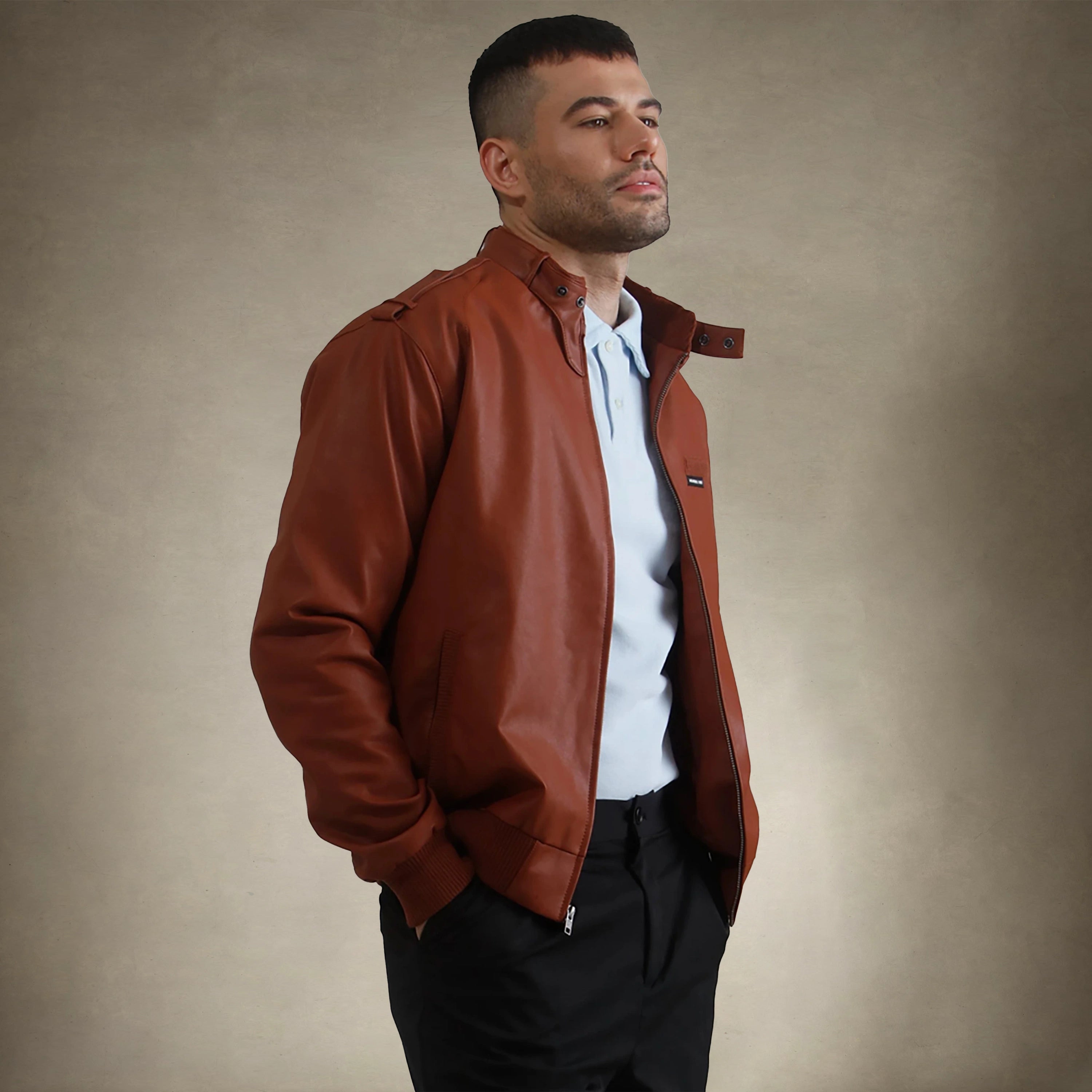 Men's Faux Leather Iconic Racer Jacket Men's Iconic Jacket Members Only 