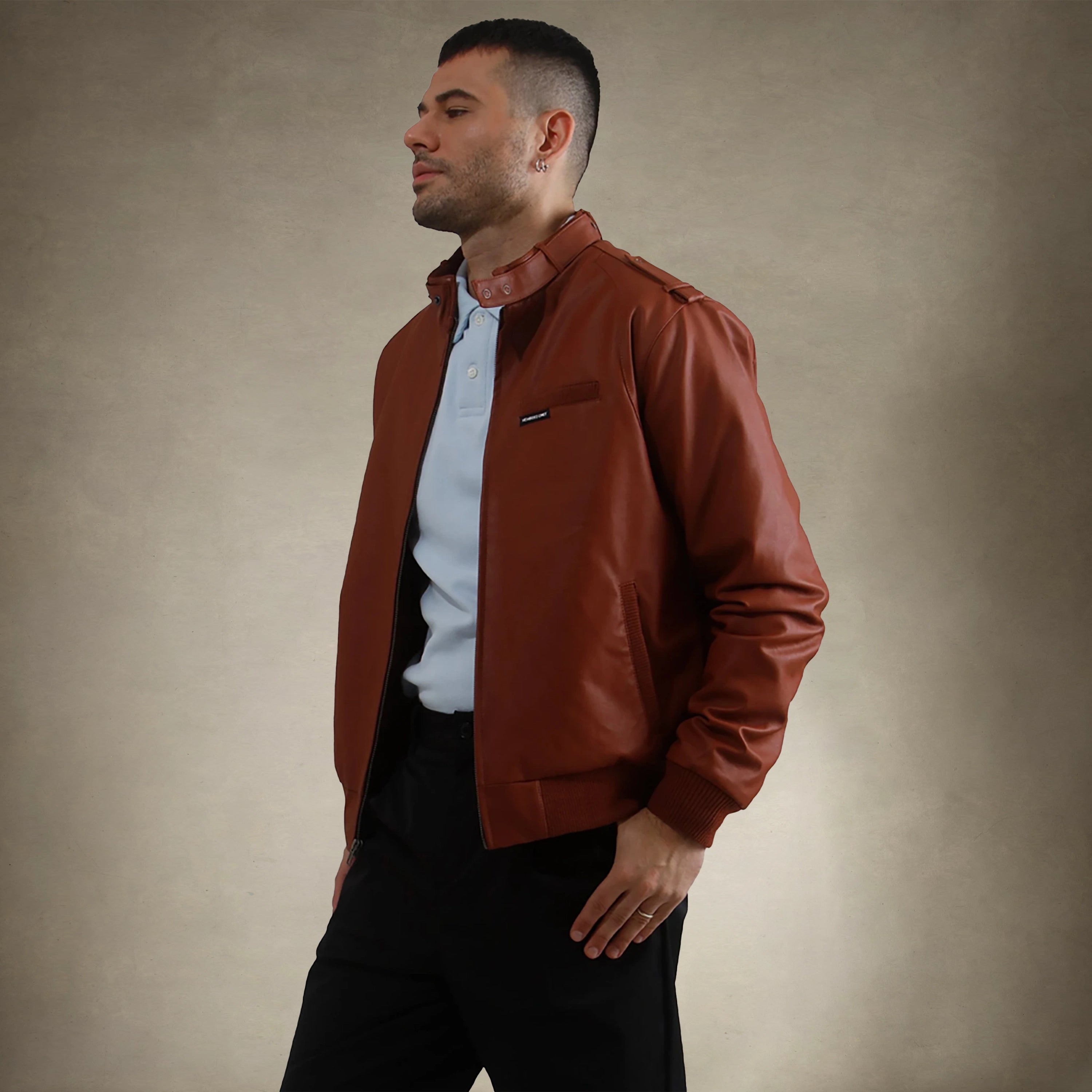 Men's Faux Leather Iconic Racer Jacket Men's Iconic Jacket Members Only 