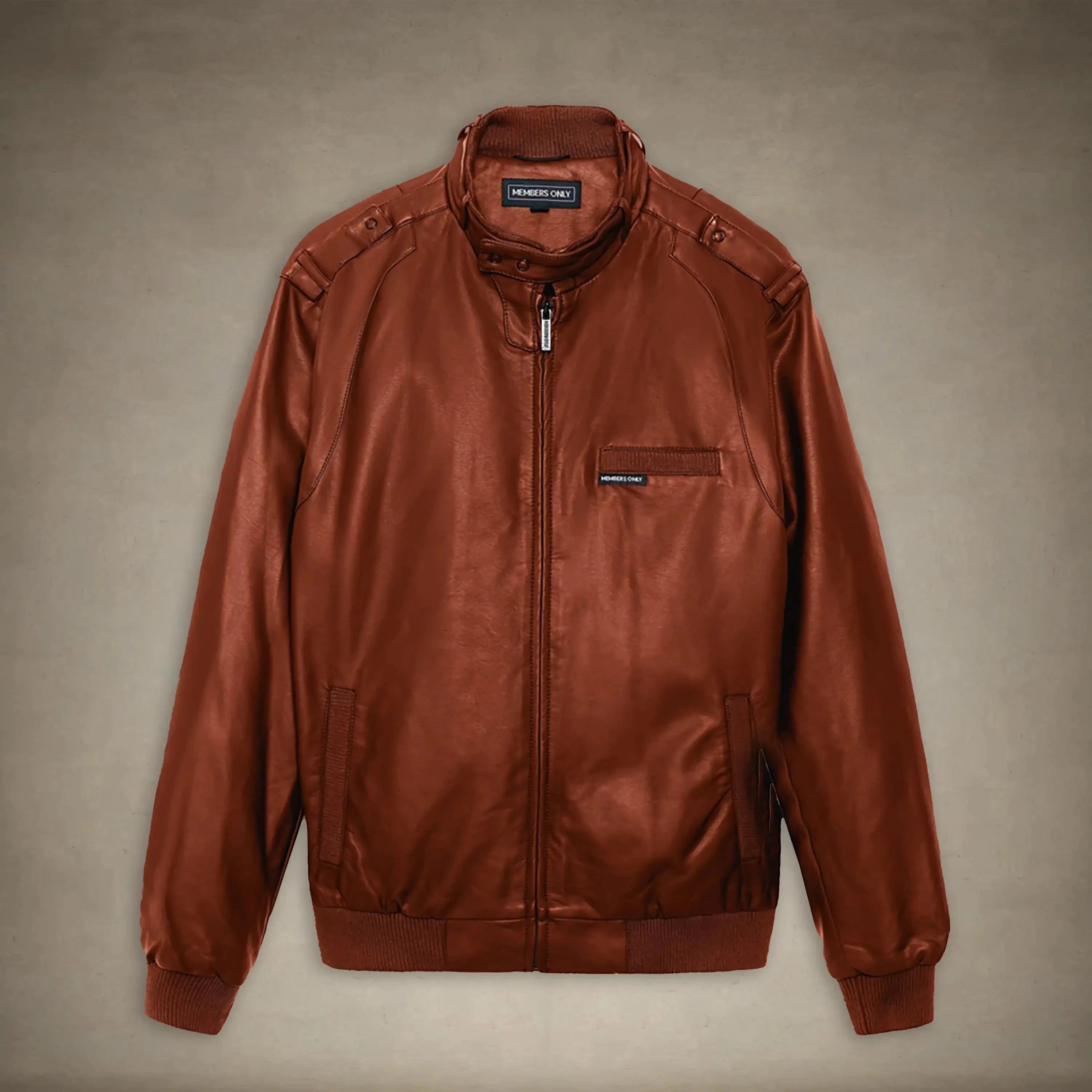 members only faux leather jacket mens small