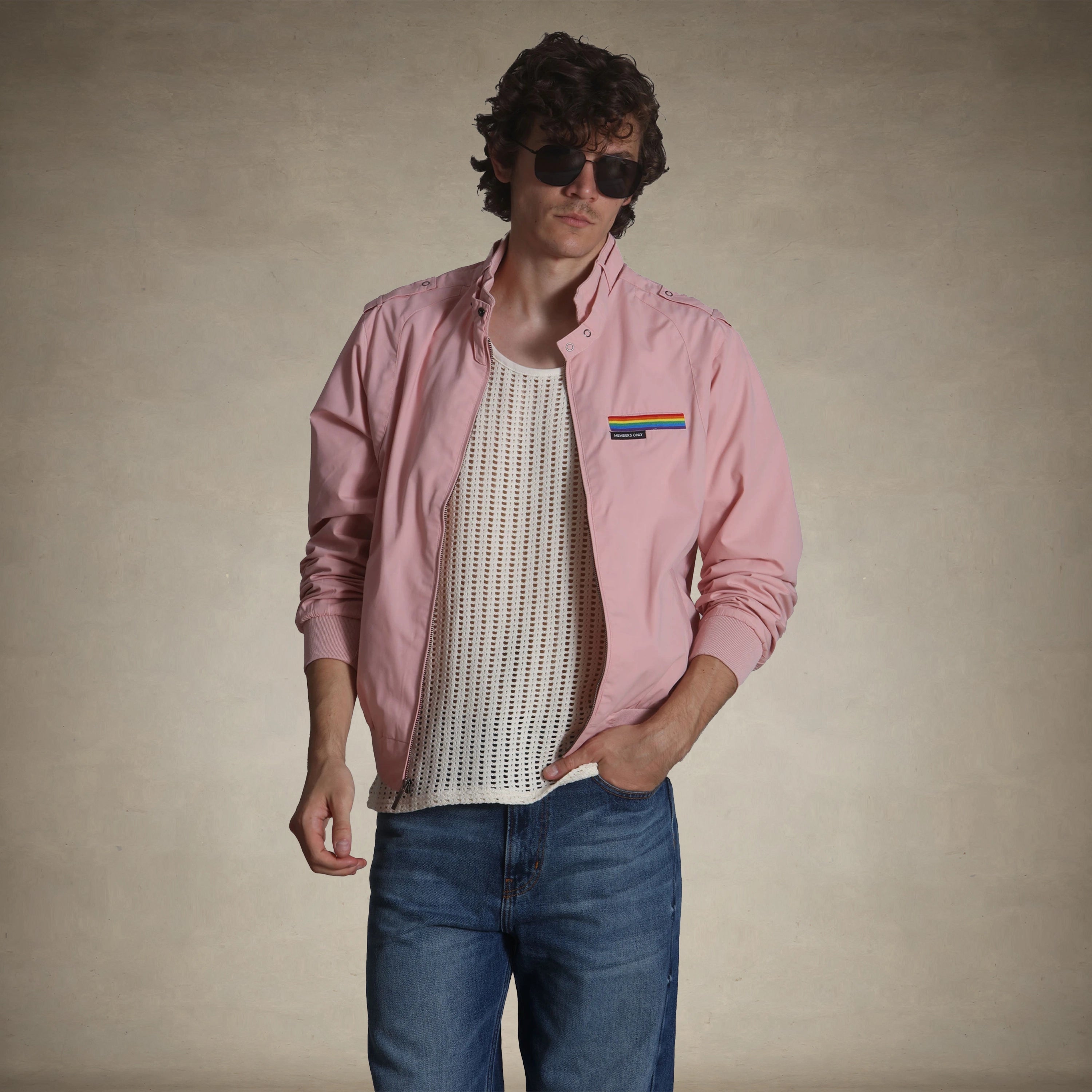 BOBBI Iconic Racer Jacket Men's Iconic Jacket Members Only® Light Pink X-Small 