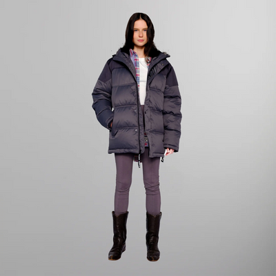 Women's Heavy Snorkel Oversized Jacket - FINAL SALE Womens Jacket Members Only Charcoal Small 