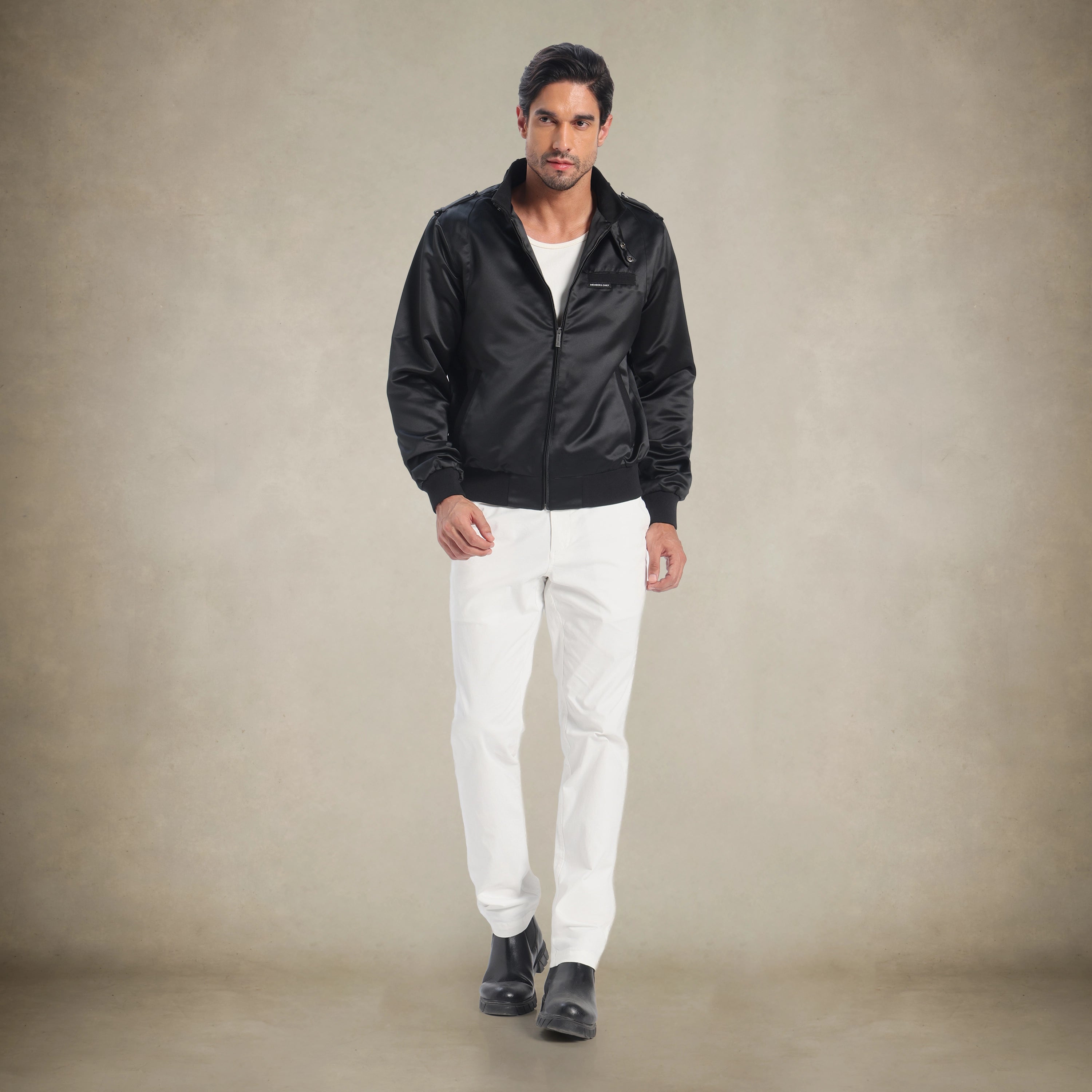 Men's Classic Satin Iconic Racer Jacket