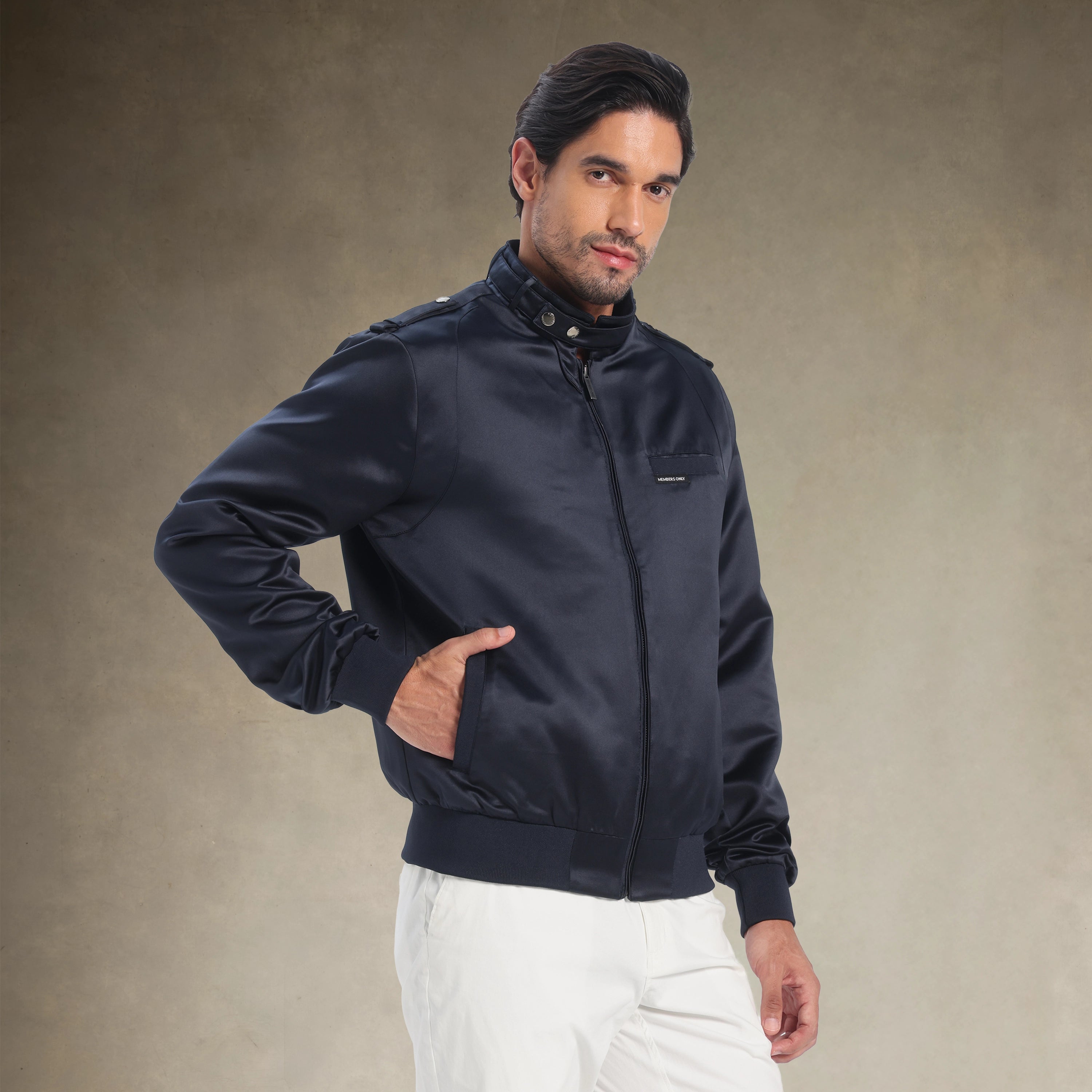 Men's Classic Satin Iconic Racer Jacket