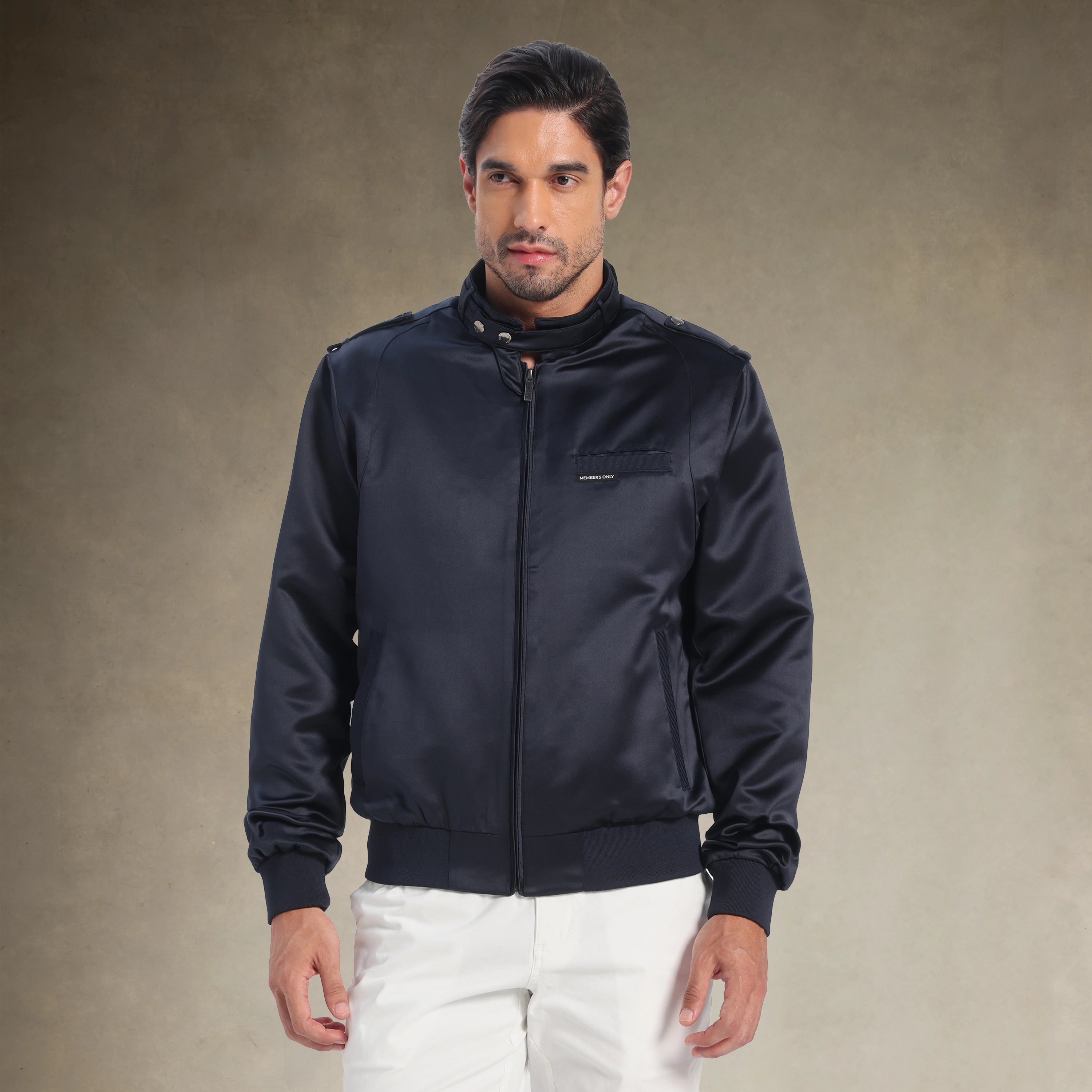 Men's Classic Satin Iconic Racer Jacket