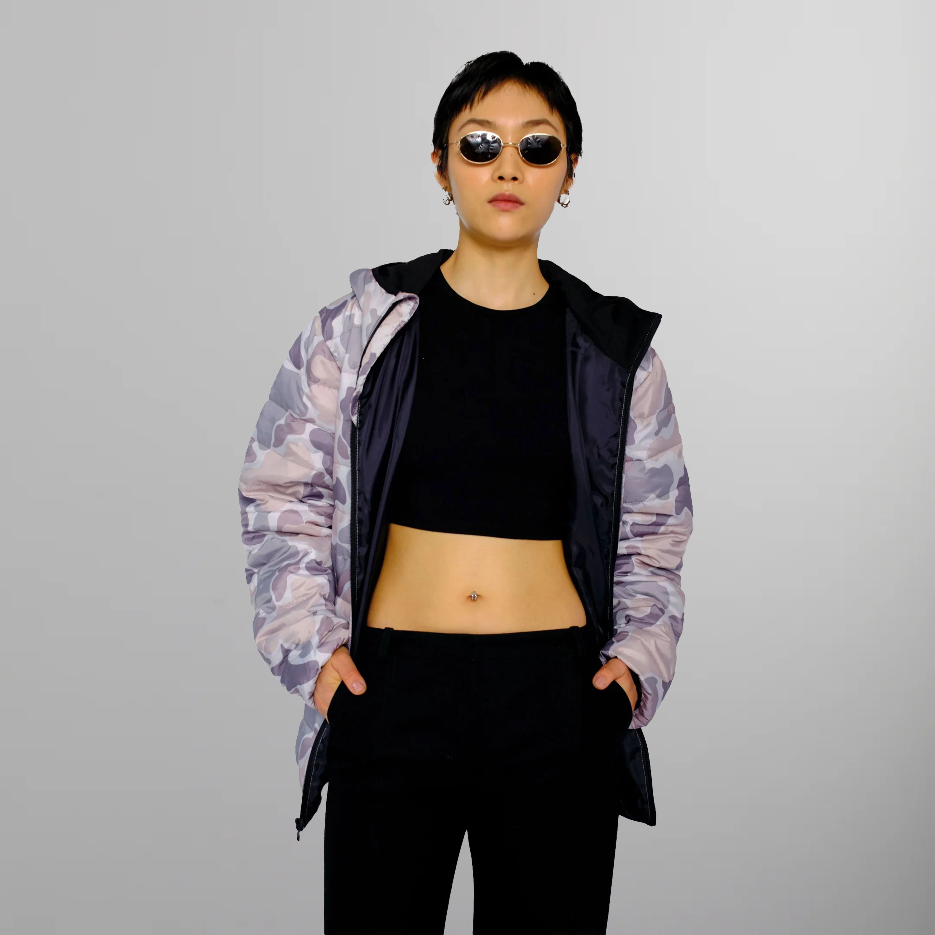 Crop top camo jacket online