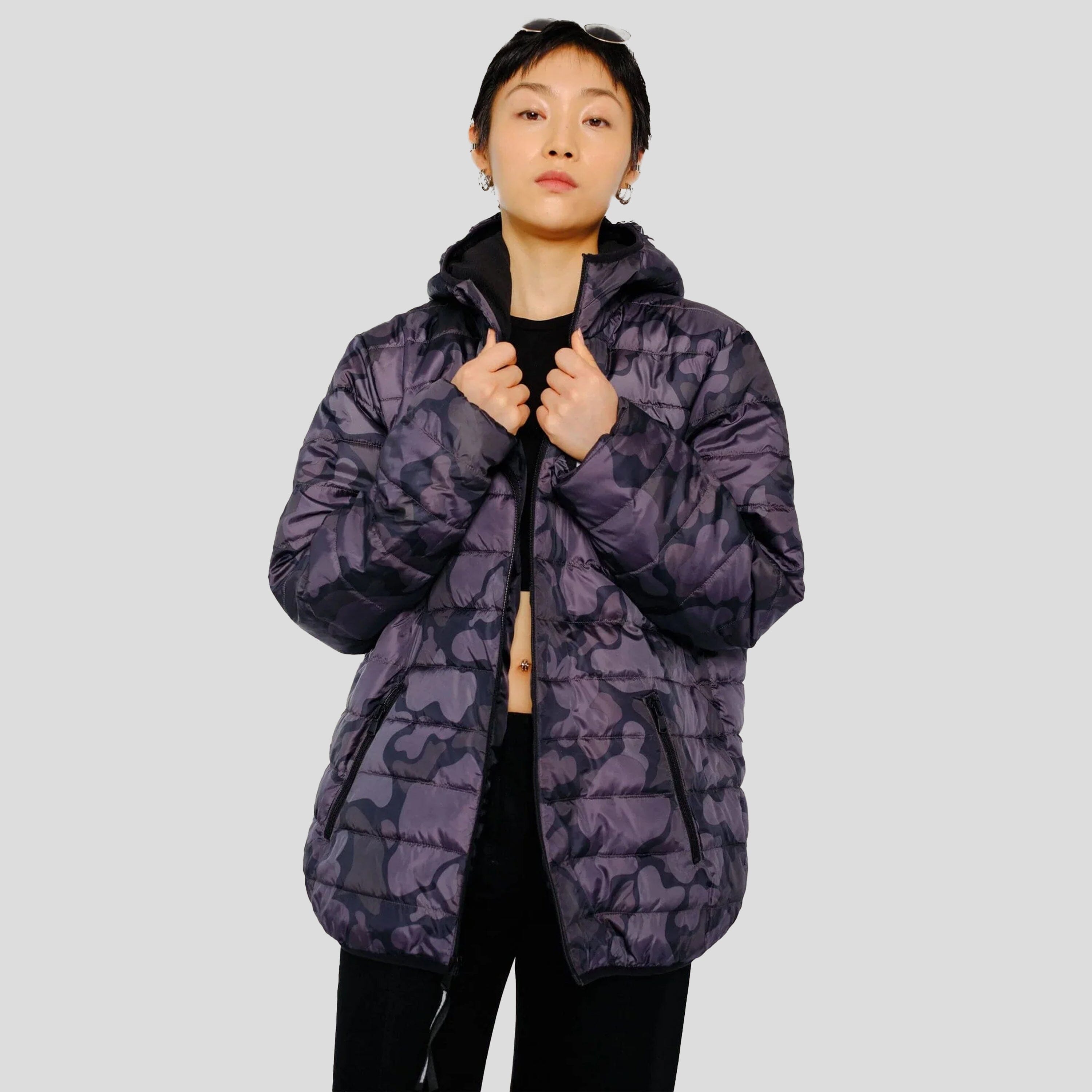 Women's Solid Packable Oversized Jacket Womens Jacket Members Only 