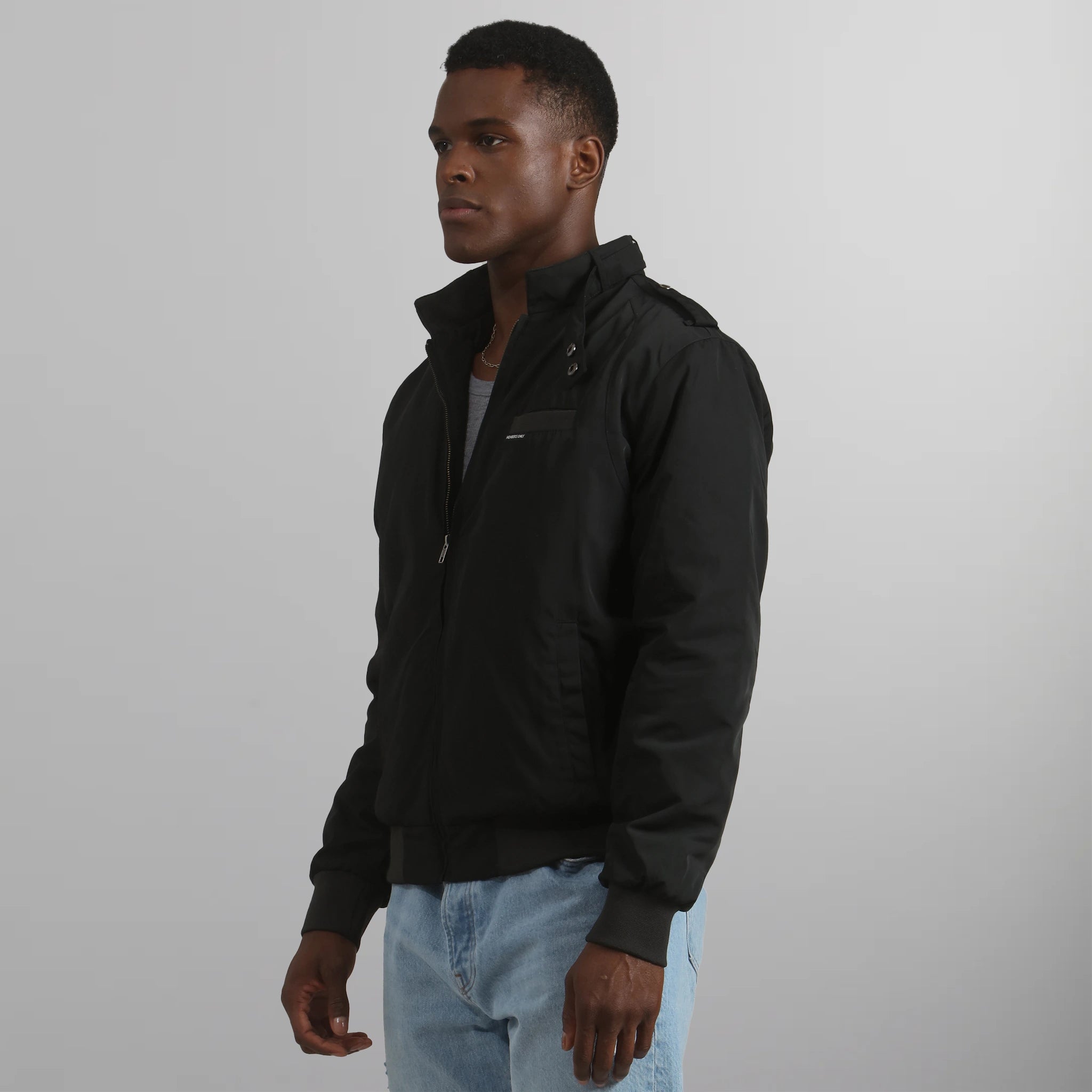 Men's Iconic Racer Quilted Lining Jacket (Slim Fit) Men's Iconic Jacket Members Only | black