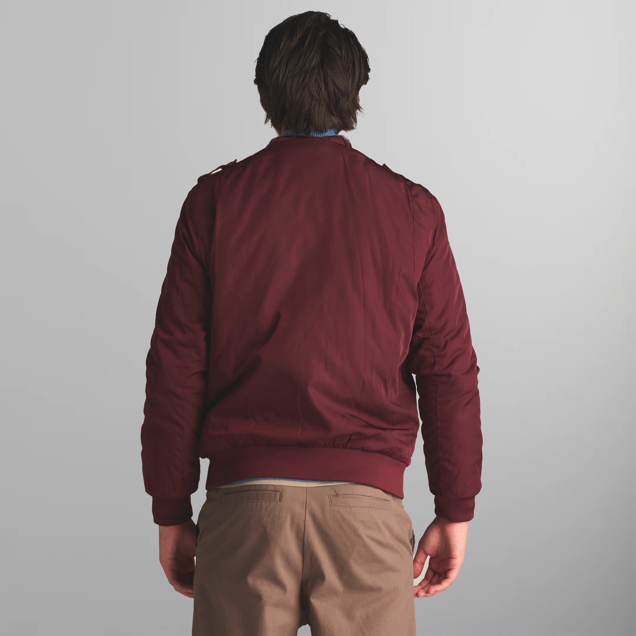 Men's Iconic Racer Quilted Lining Jacket (Slim Fit) Men's Iconic Jacket Members Only | burgundy