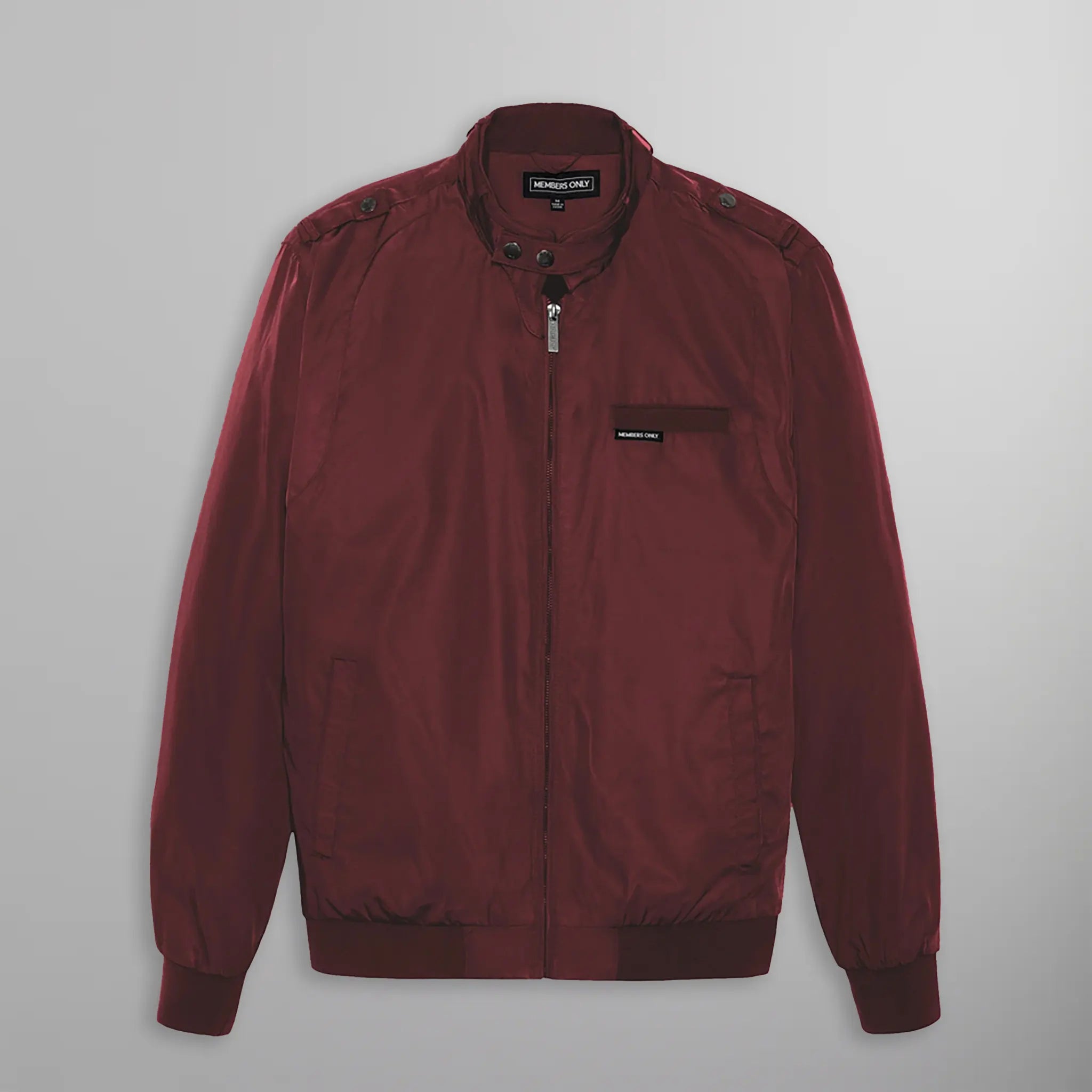 Men's Iconic Racer Quilted Lining Jacket (Slim Fit) Men's Iconic Jacket Members Only | burgundy