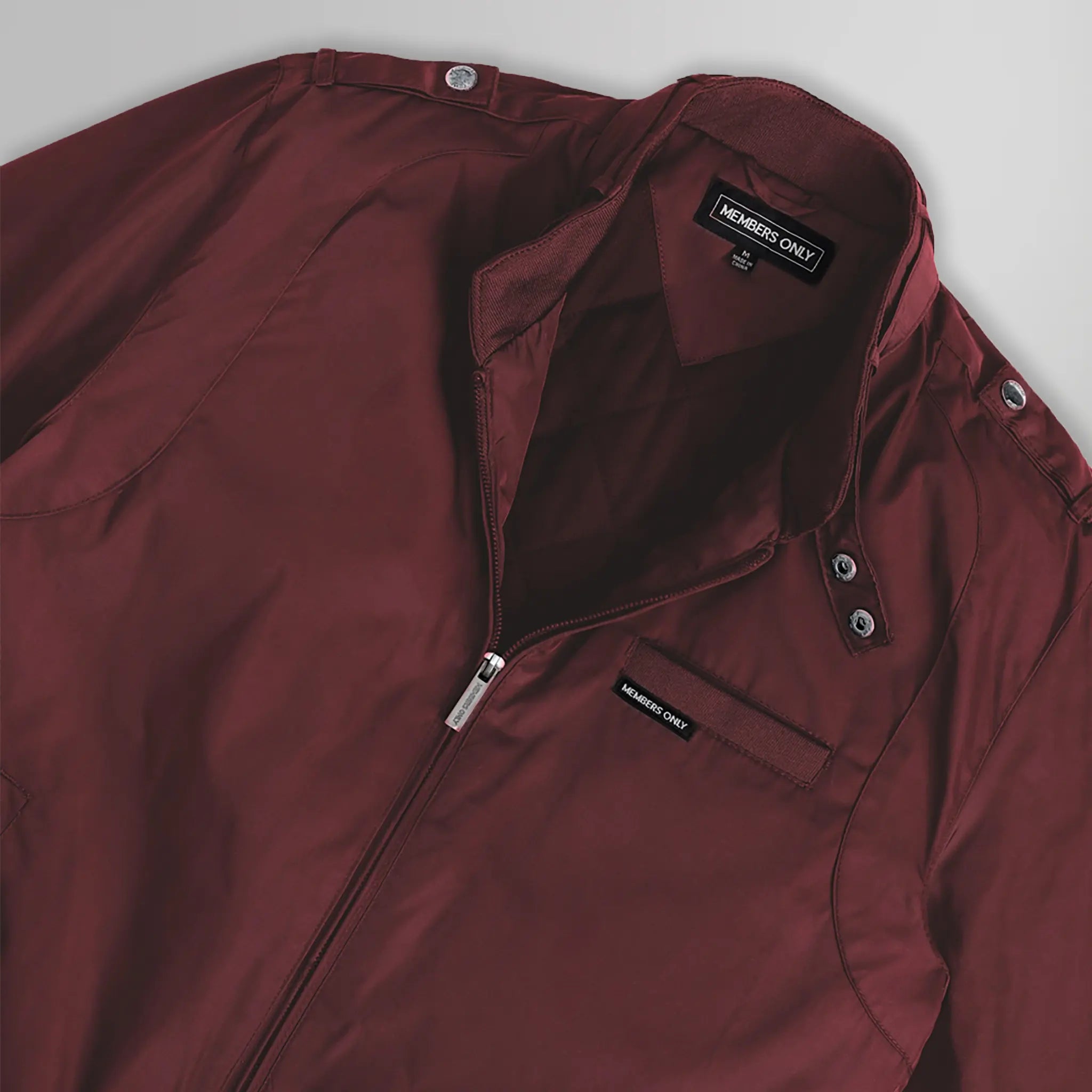 Men's Iconic Racer Quilted Lining Jacket (Slim Fit) Men's Iconic Jacket Members Only | burgundy