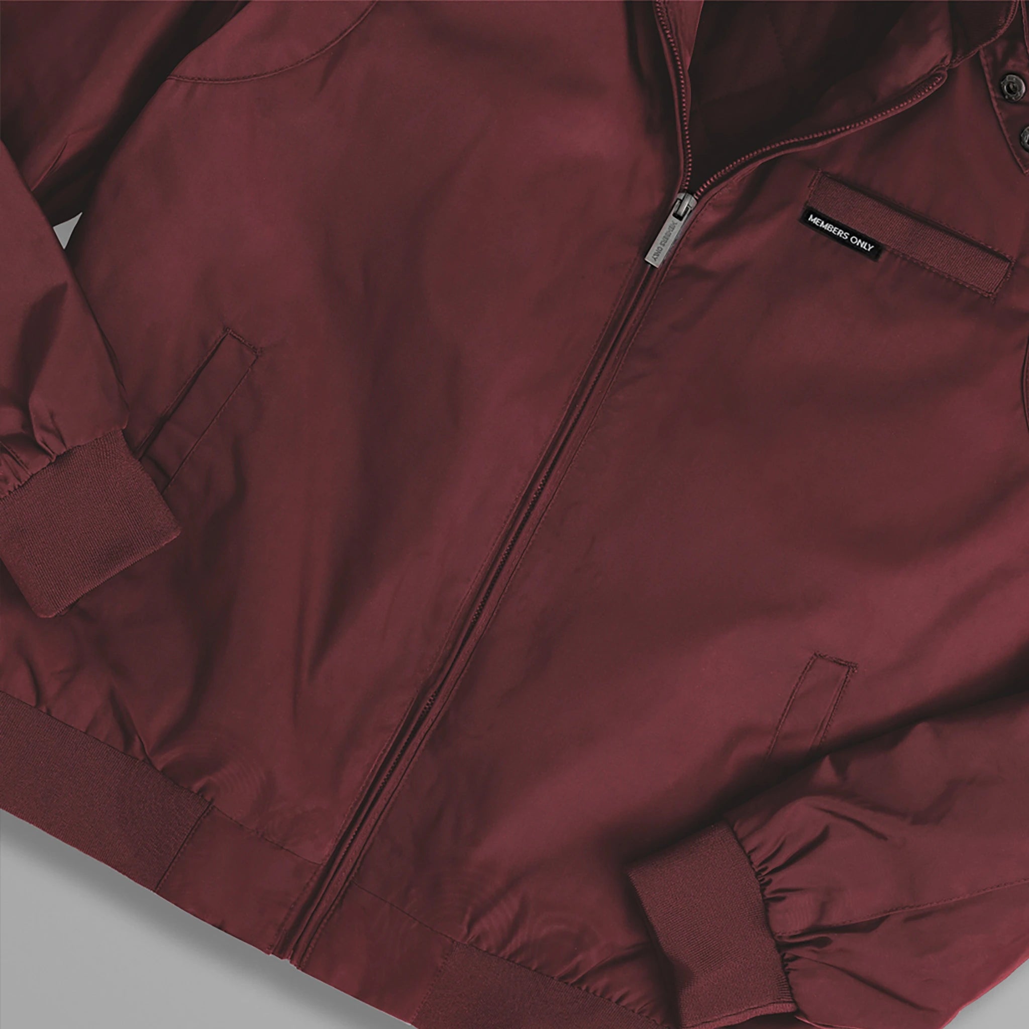 Men's Iconic Racer Quilted Lining Jacket (Slim Fit) Men's Iconic Jacket Members Only | burgundy