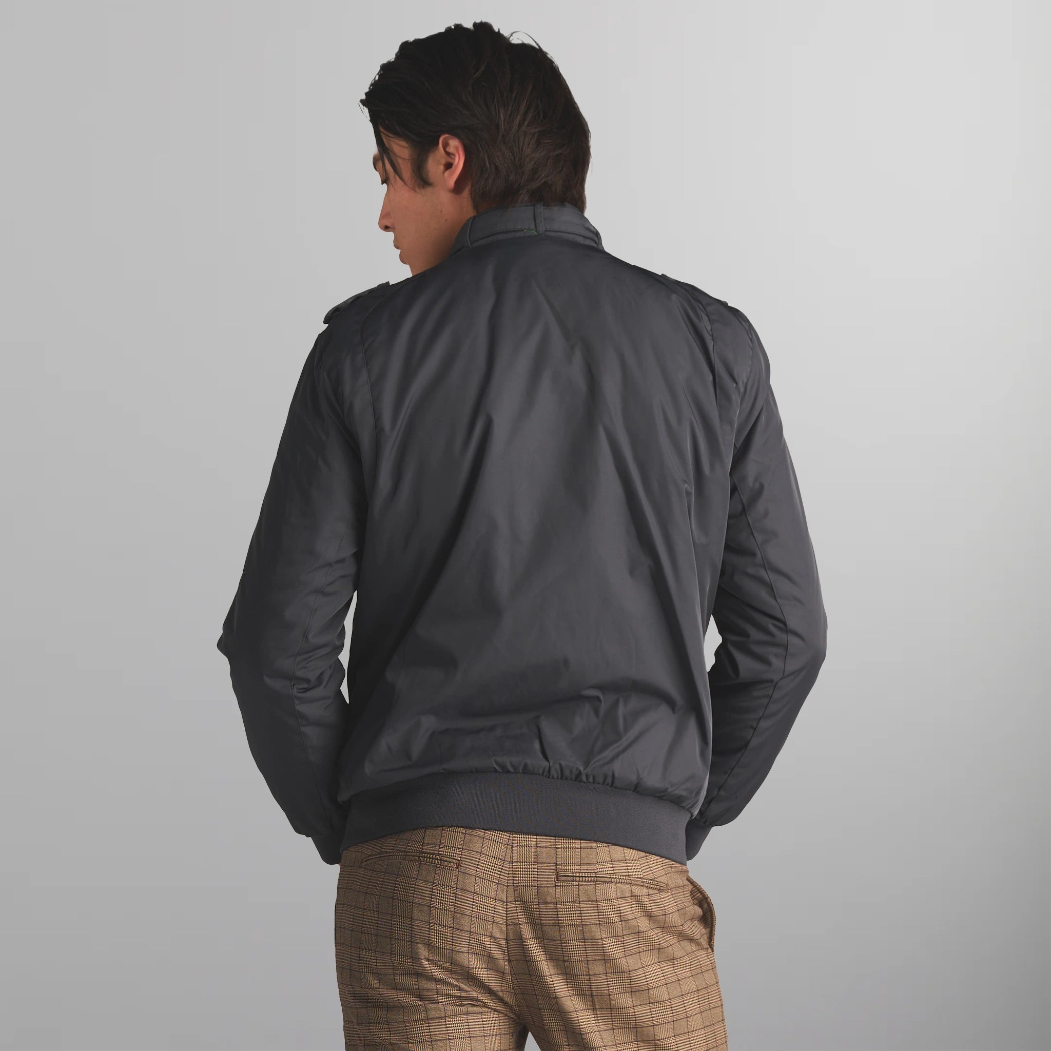 Men's Iconic Racer Quilted Lining Jacket (Slim Fit) Men's Iconic Jacket Members Only | charcoal