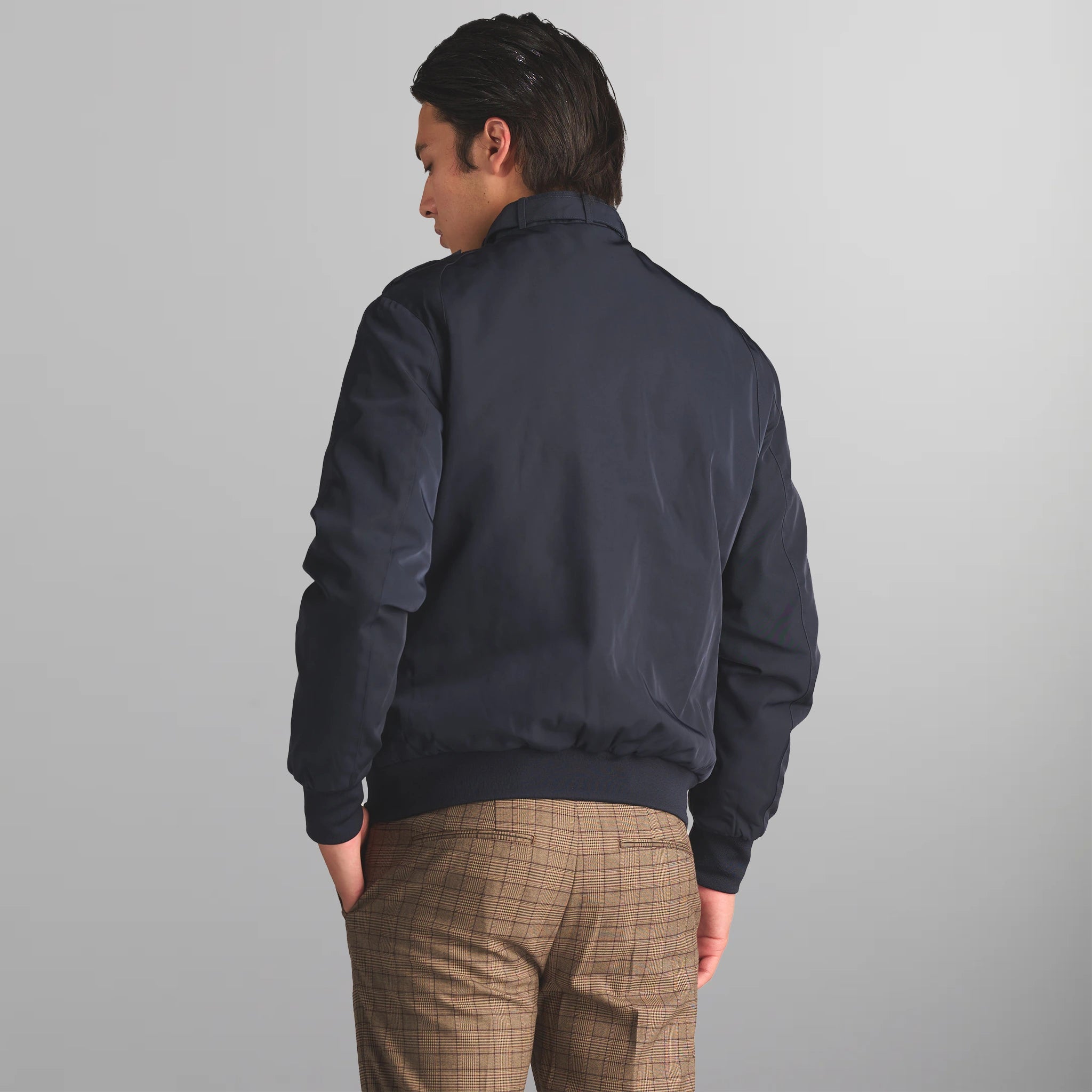 Men's Iconic Racer Quilted Lining Jacket (Slim Fit) Men's Iconic Jacket Members Only | navy