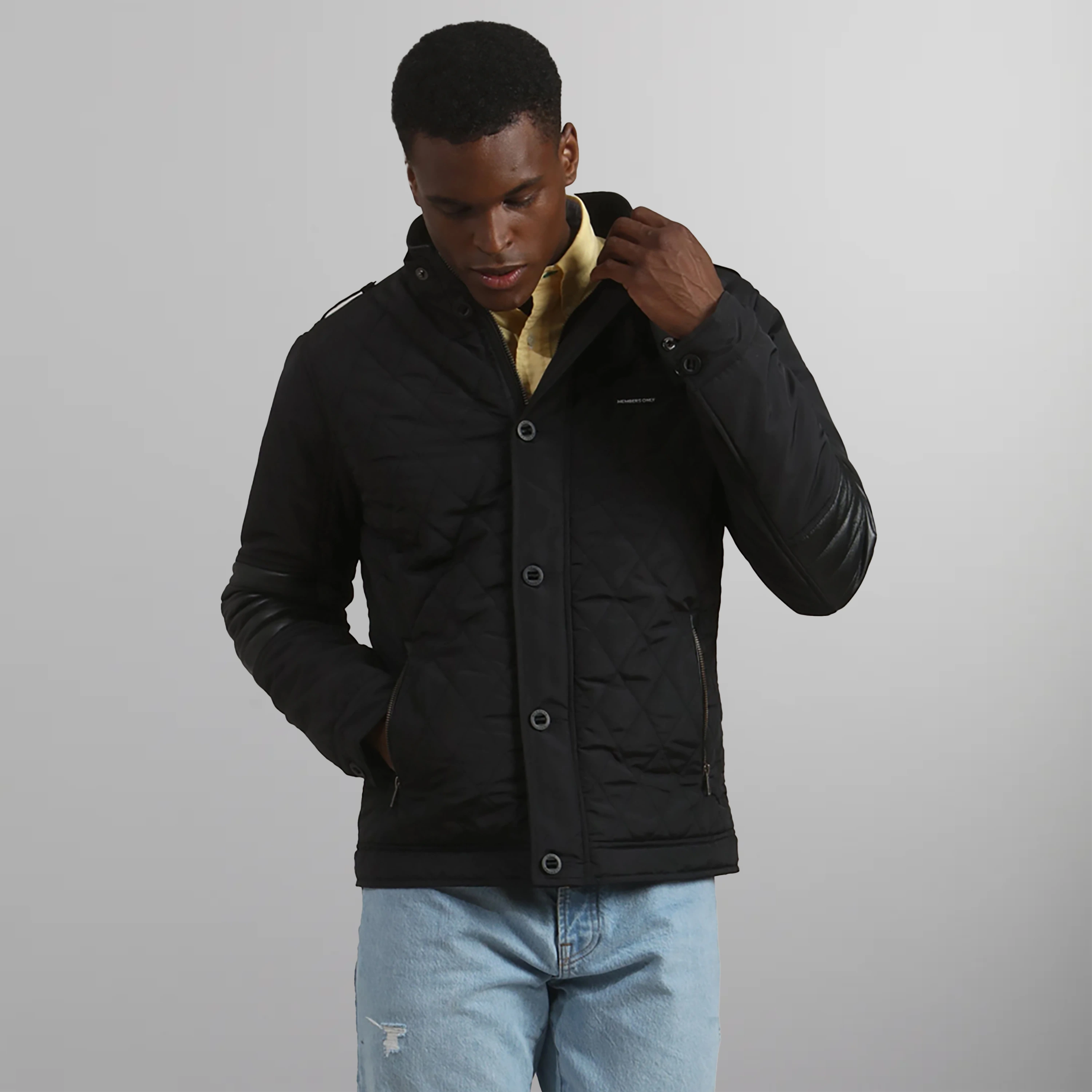 Mens quilted jacket with elbow patches hotsell