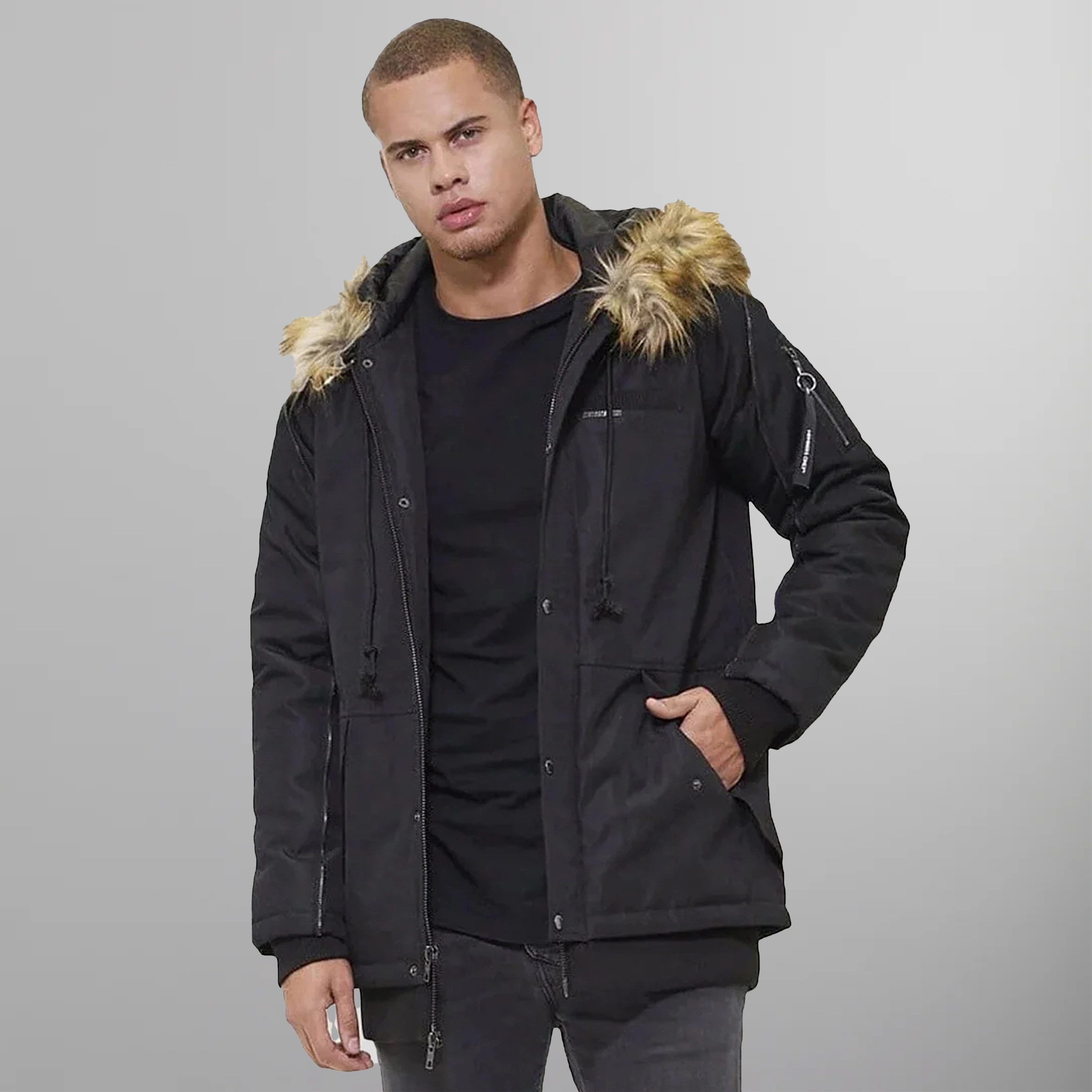 Men's Oxford Snorkel Parka Jacket - FINAL SALE Men's Jackets Members Only | Black