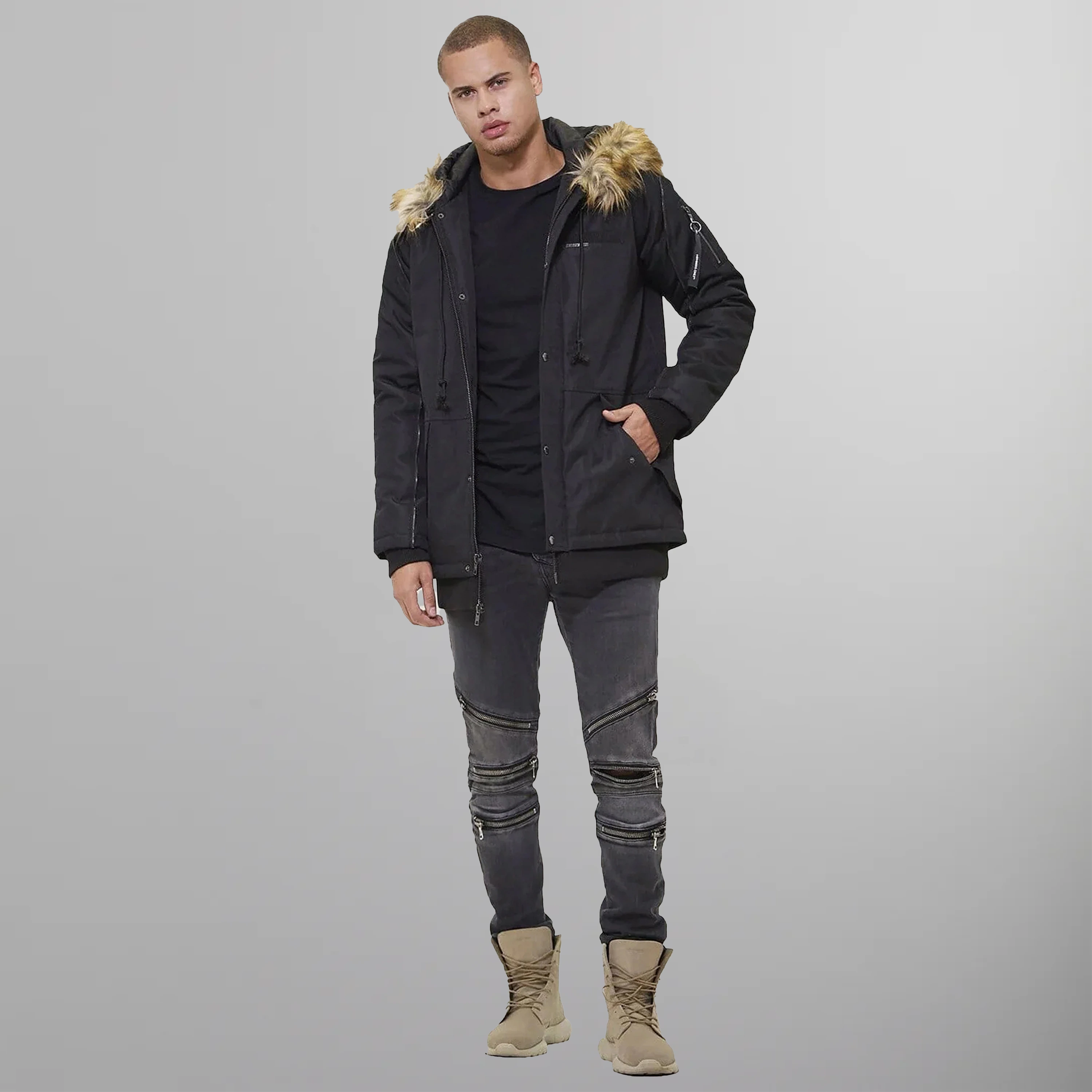 Men's Oxford Snorkel Parka Jacket - FINAL SALE Men's Jackets Members Only | Black