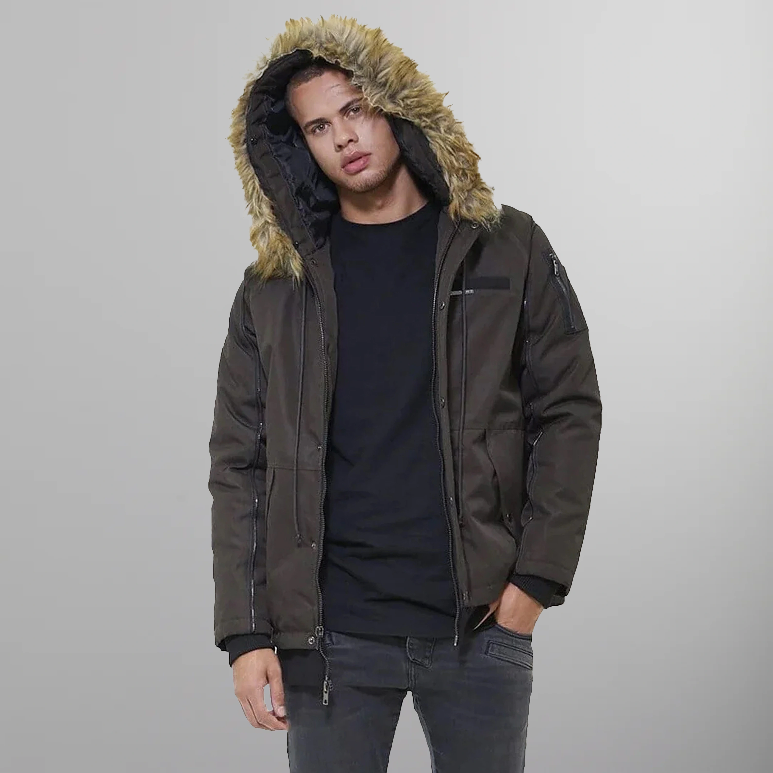 Men's Oxford Snorkel Parka Jacket - FINAL SALE Men's Jackets Members Only | Brown