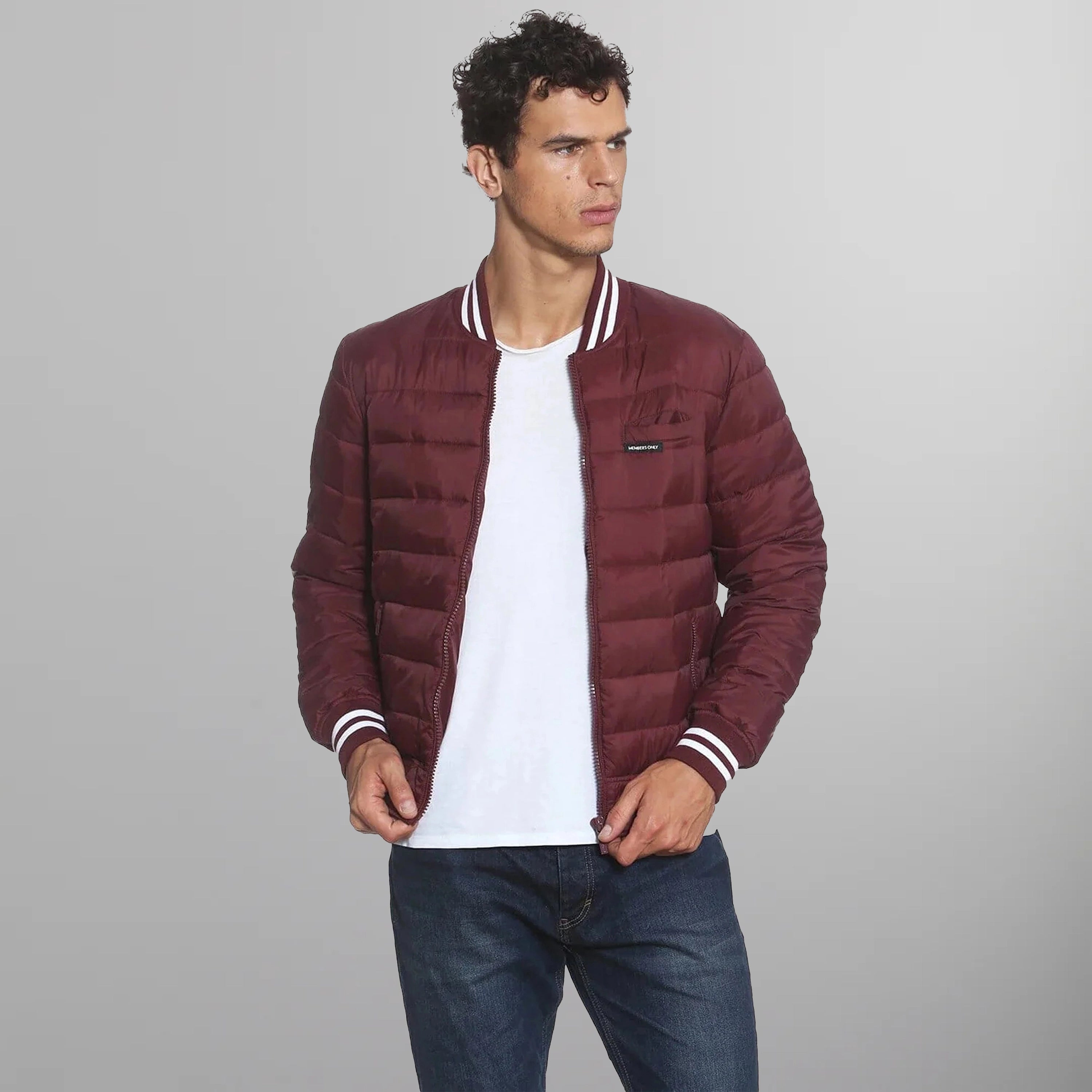 Men's Varsity Puffer Jacket - FINAL SALE Men's Jackets Members Only Burgundy Small 