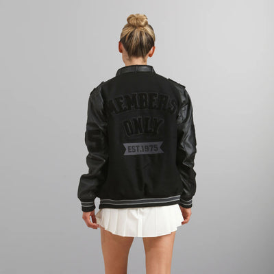 Women's Oversized Varsity Jacket Women's Iconic Jacket Members Only | Black 