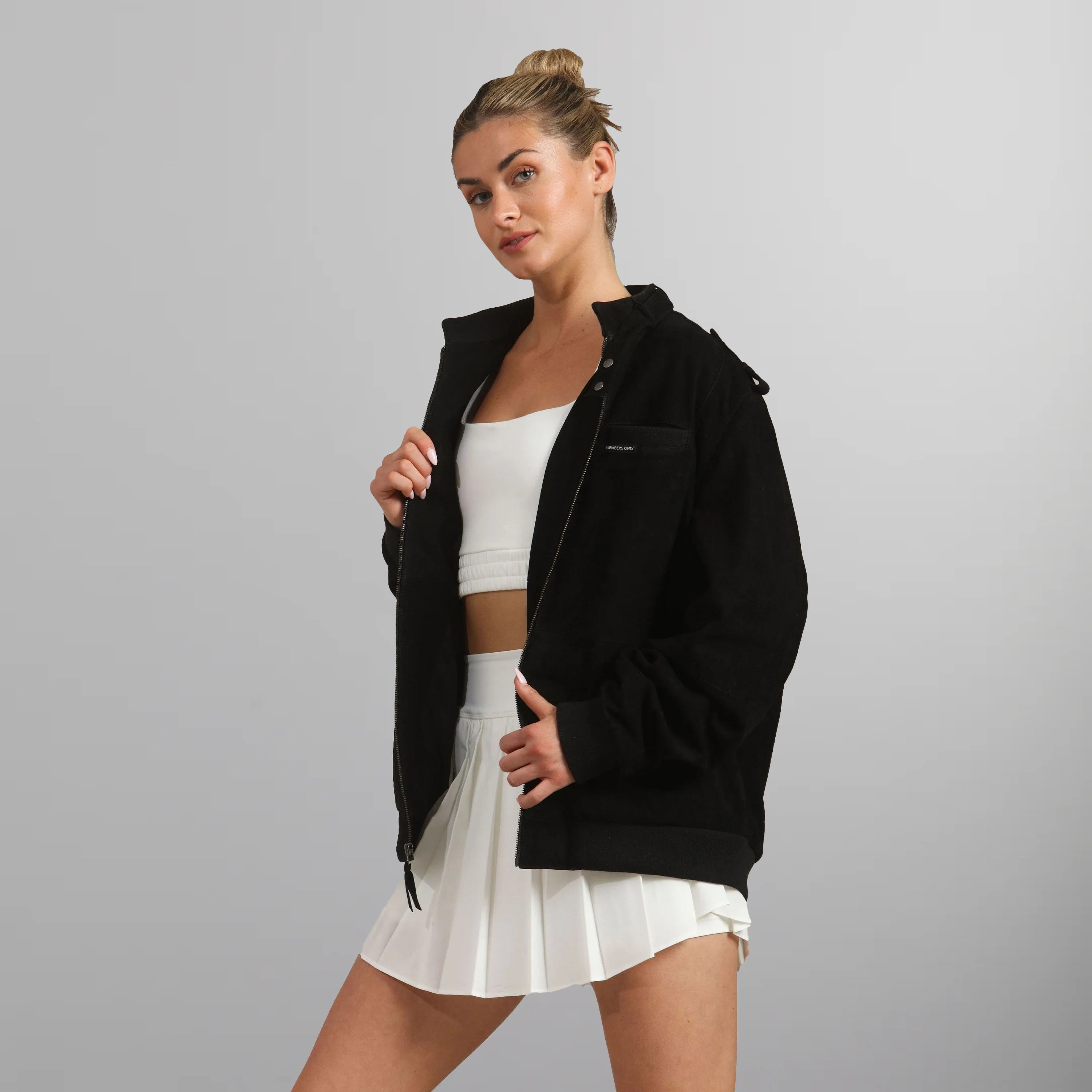 Women's Soft Suede Iconic Oversized Jacket Women's Iconic Jacket Members Only 