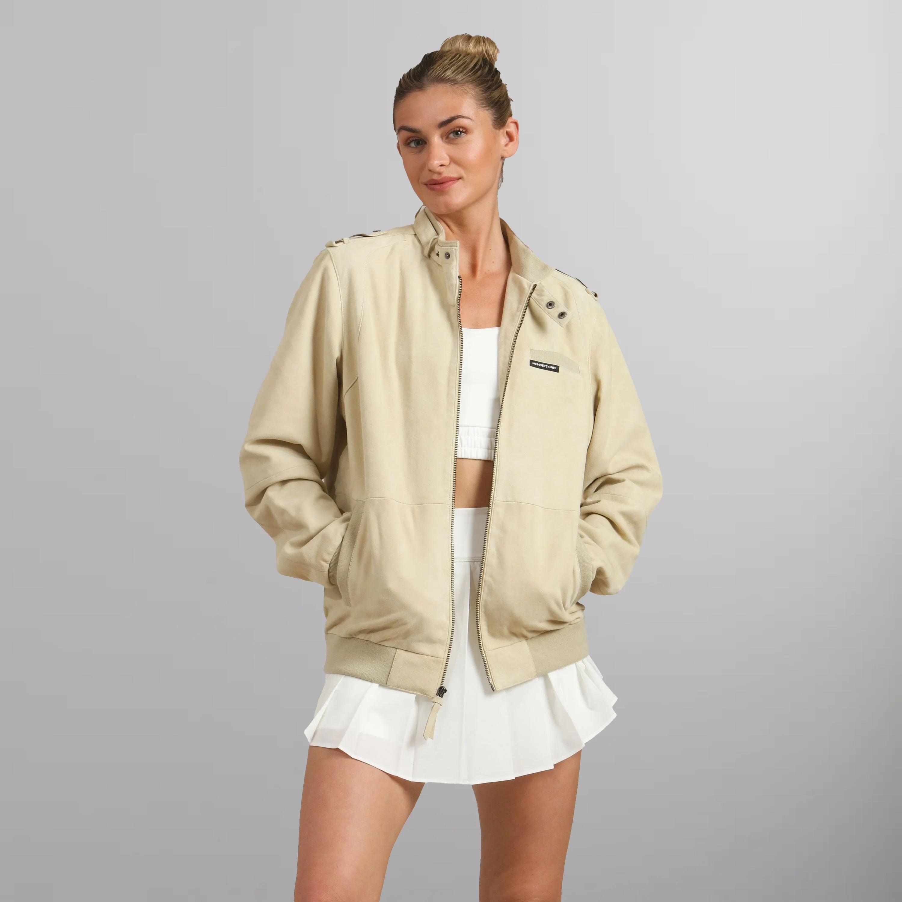 Women's Soft Suede Iconic Oversized Jacket Women's Iconic Jacket Members Only 