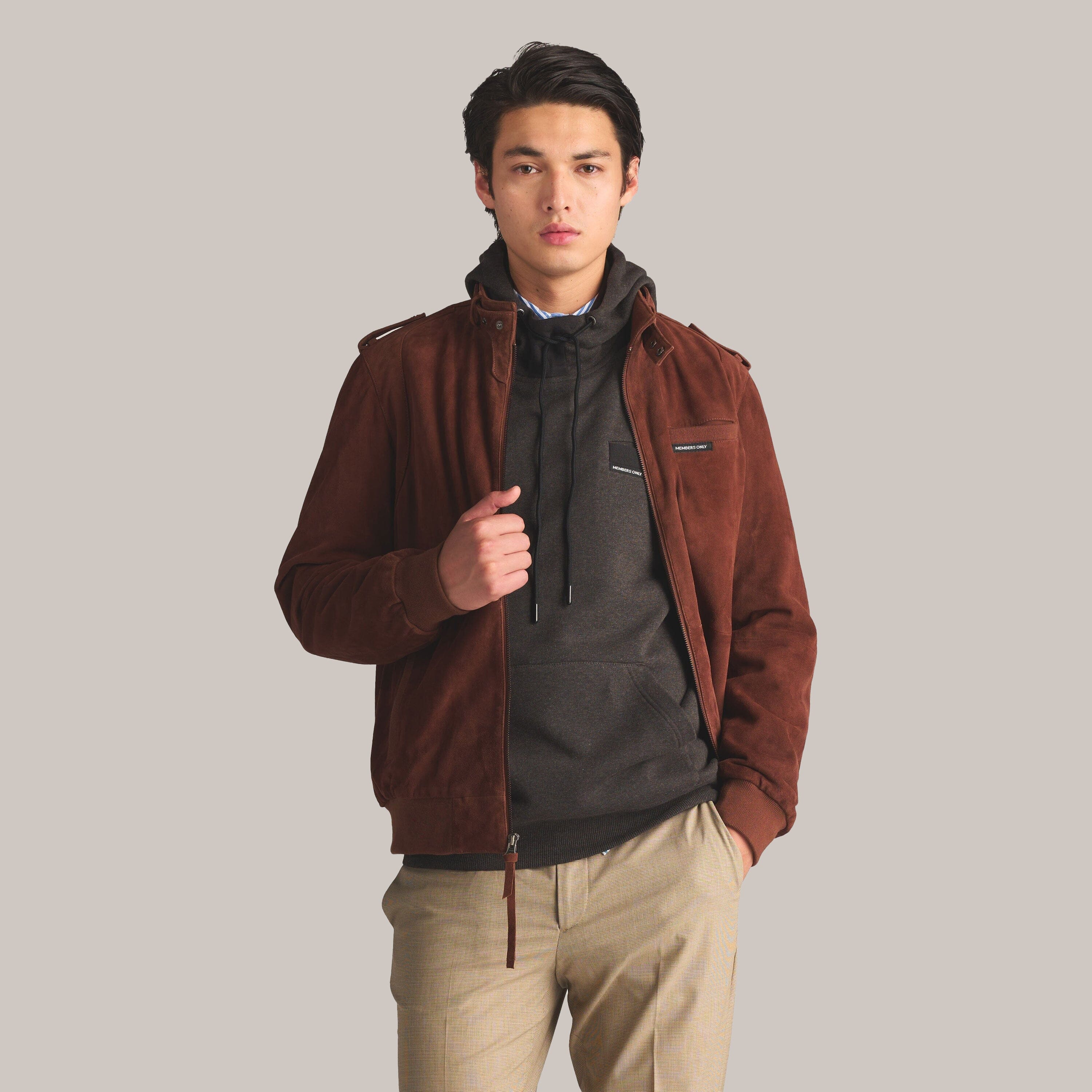 Buy CRIMSOUNE CLUB Brown Polyester Blend Front Zip Closure Regular Fit Men's  Casual Wear Jacket | Shoppers Stop