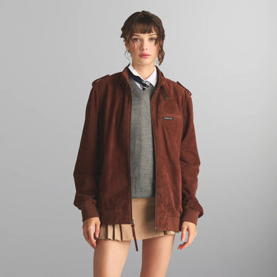 Women's Soft Suede Iconic Oversized Jacket Women's Iconic Jacket Members Only Whiskey Small 