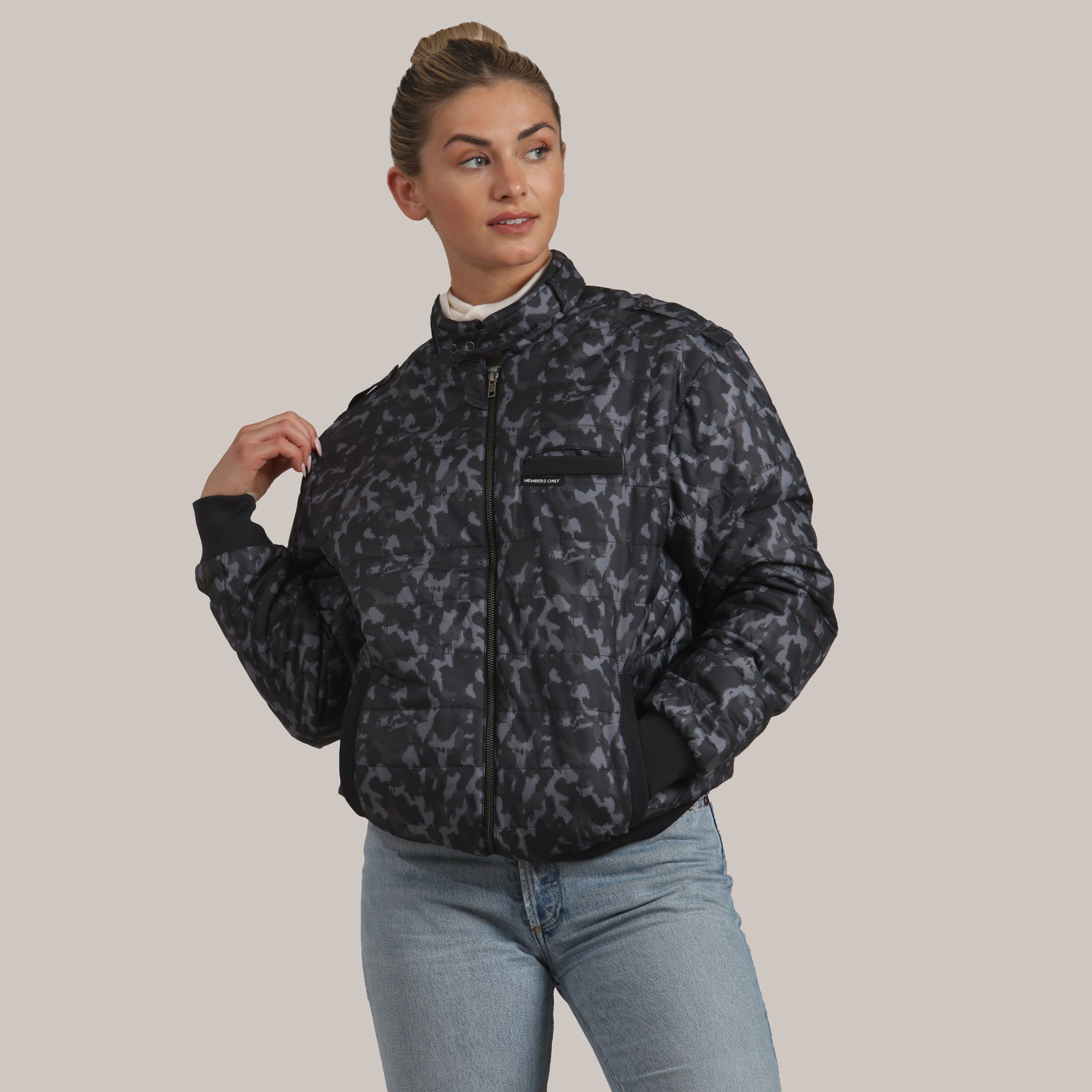 Women's SoHo Oversized Quilted Jacket Unisex Members Only Official 