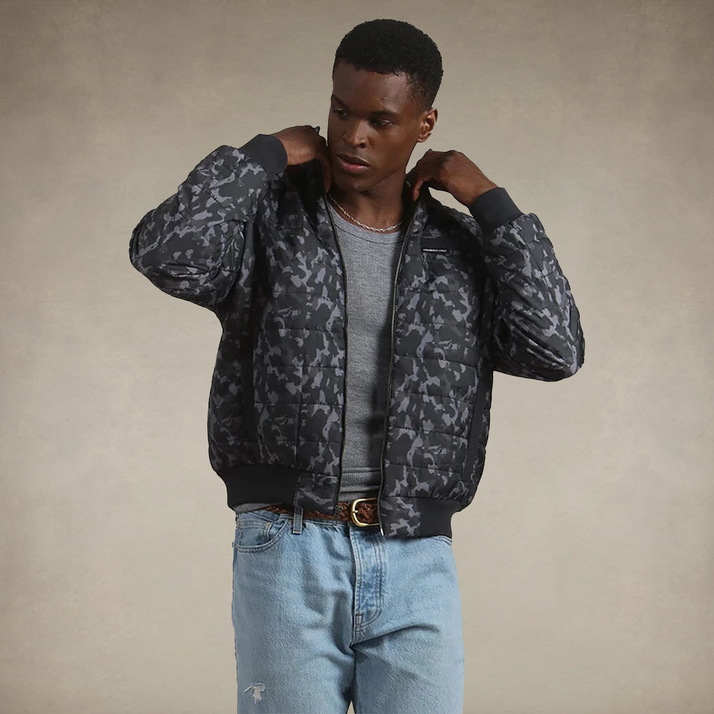 Quilted jacket men online