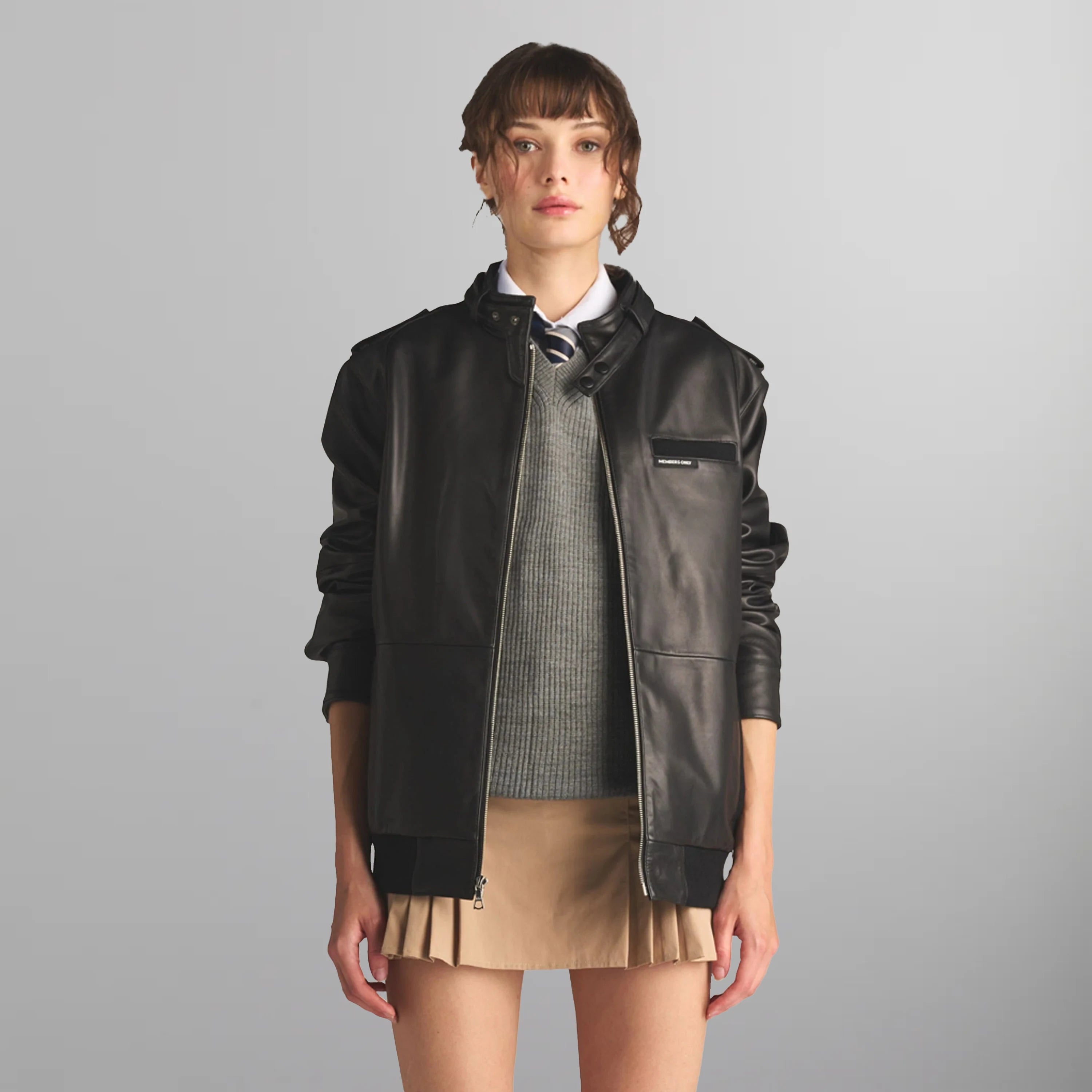 Women s Lambskin Leather Iconic Oversized Jacket