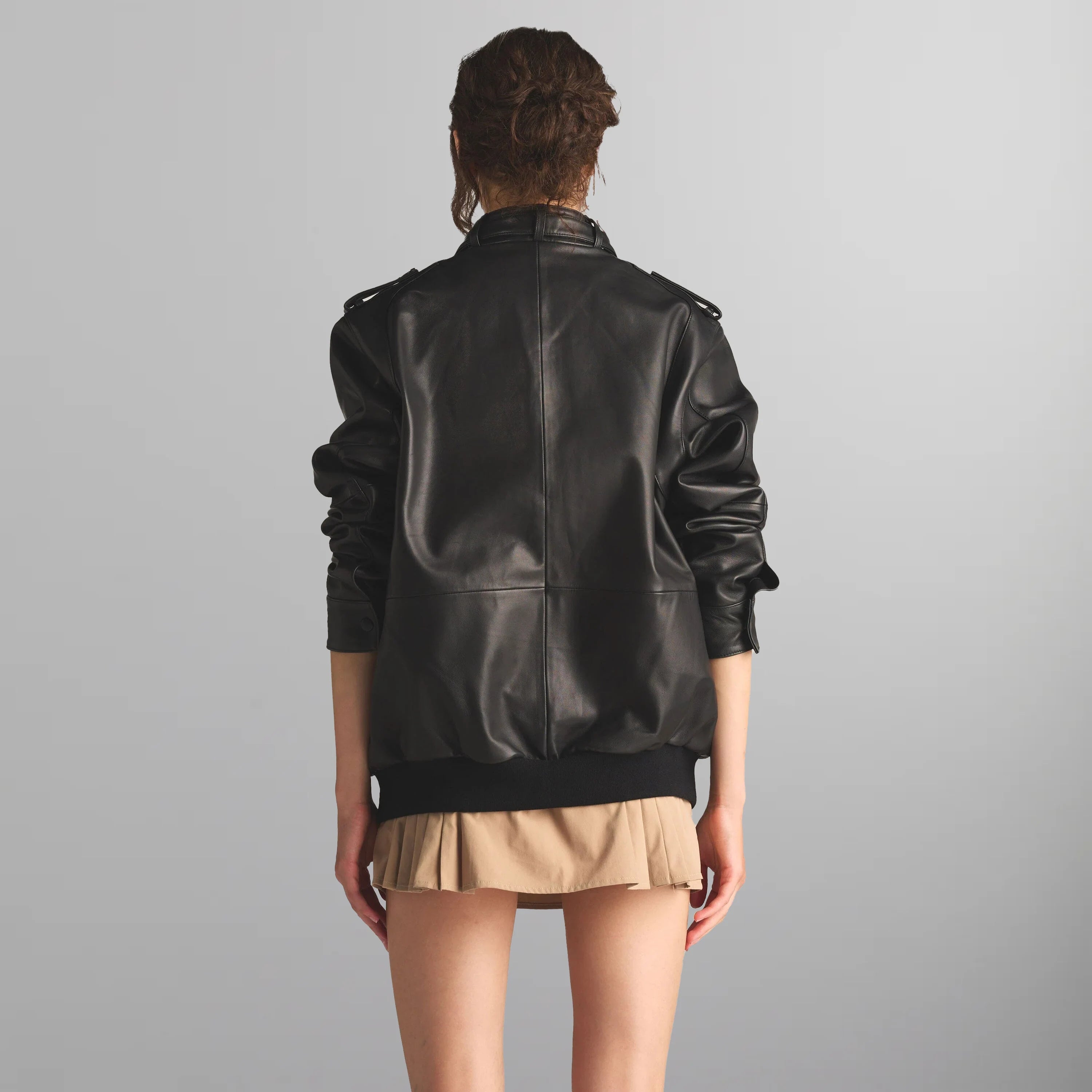 Women's Lambskin Iconic Oversized Jacket Women's Iconic Jacket Members Only 