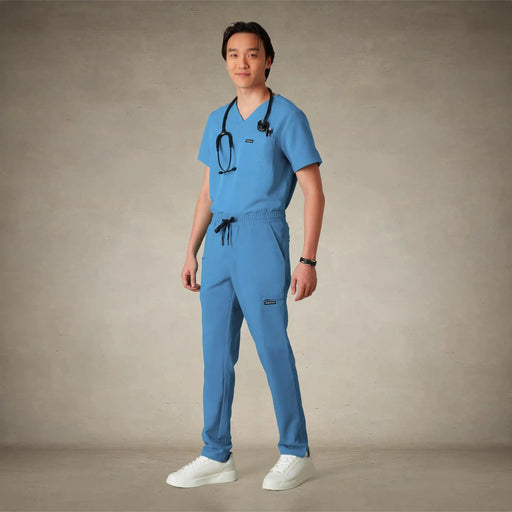 Hampton Open Bottom Men's Scrub Pants Small Blue