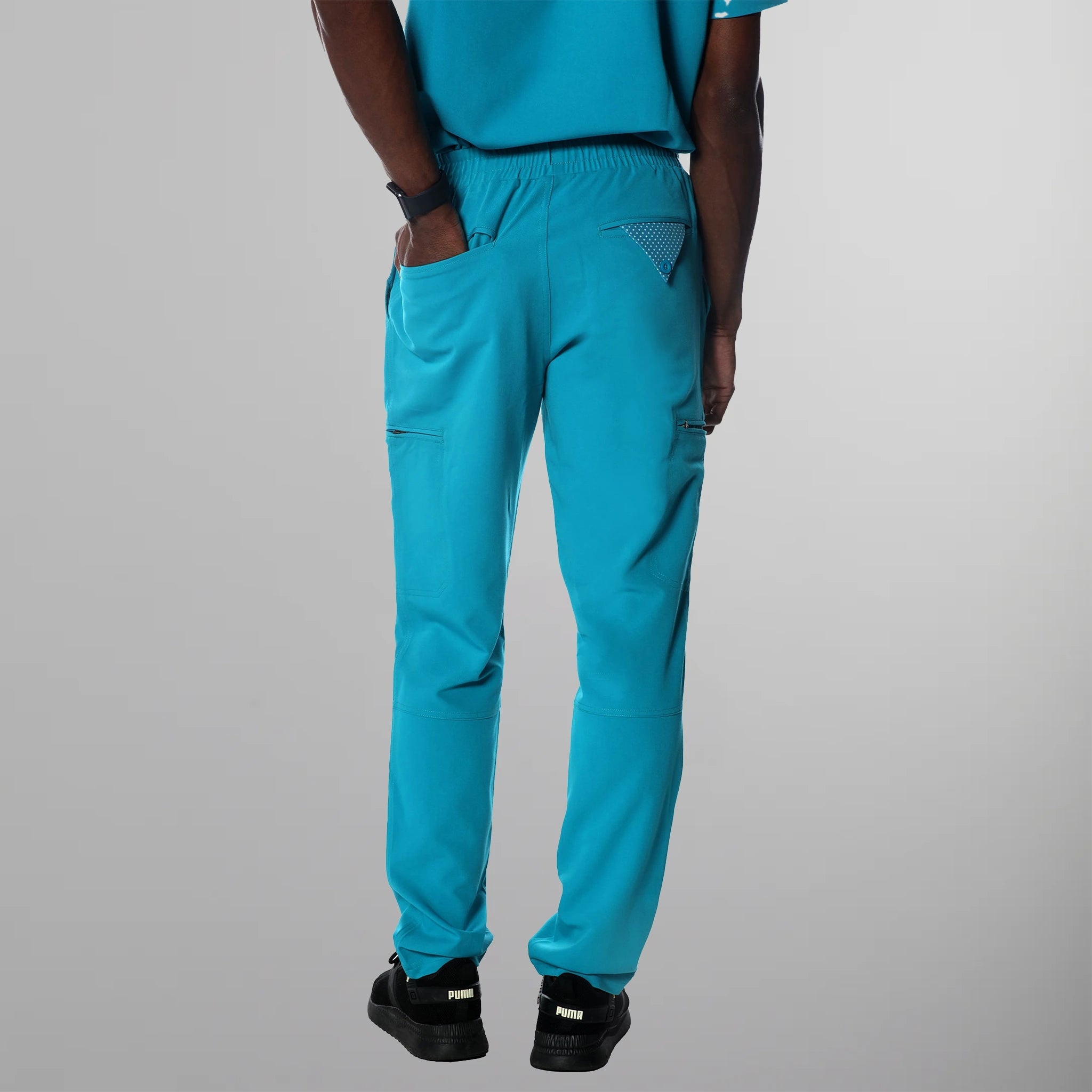 Hampton Open Bottom Scrub Pants Mens Scrub Pants Members Only | Teal 