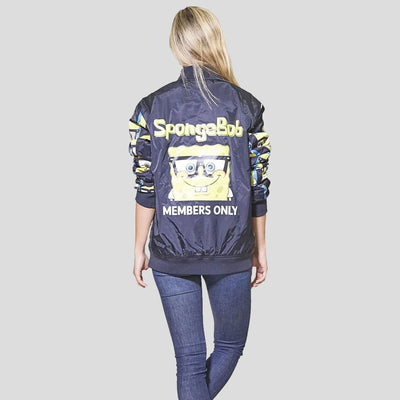 Women's Nickelodeon SpongeBob Bomber Oversized Jacket - FINAL SALE Womens Jacket Members Only 