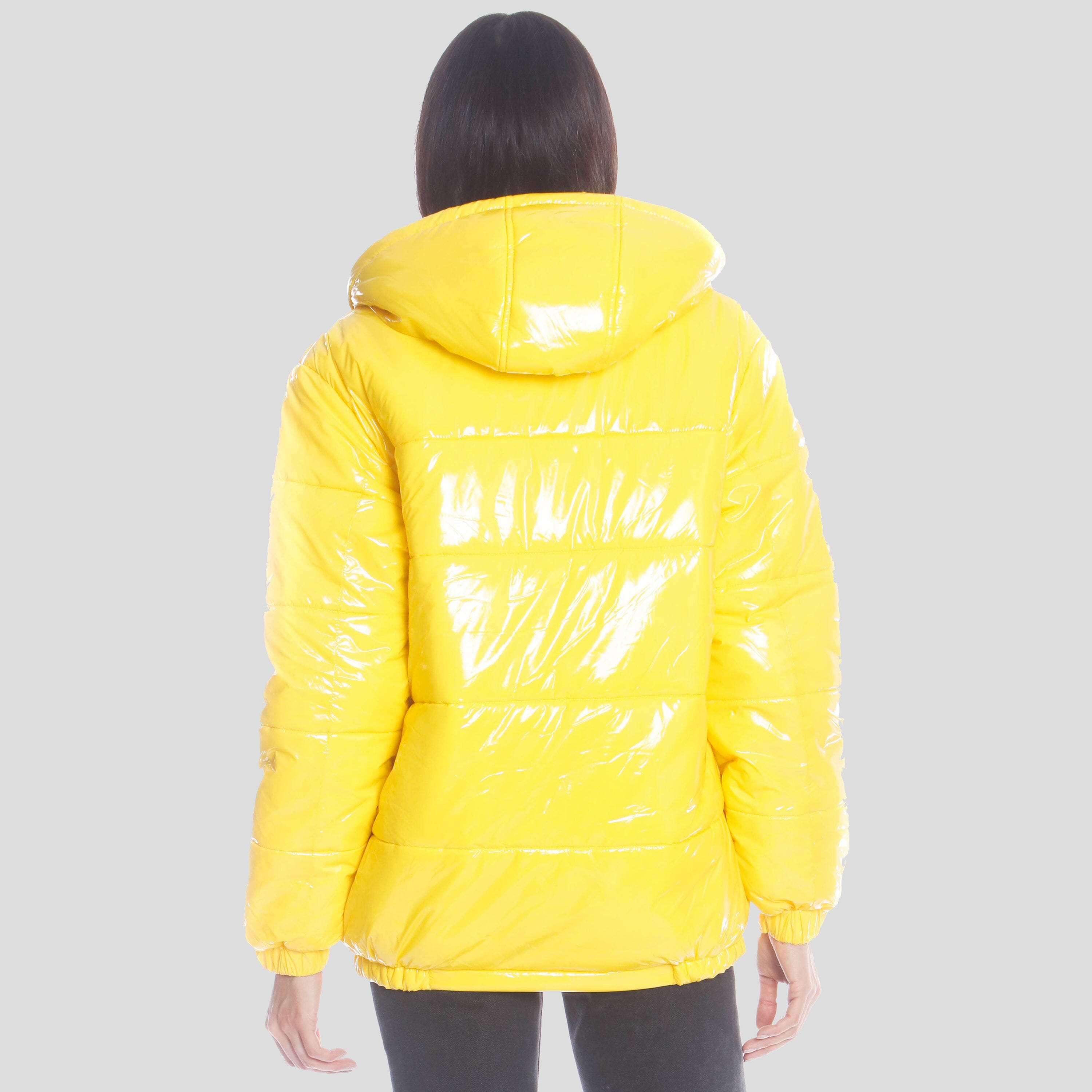 Women's Nickelodeon Shiny Collab Puffer Oversized Jacket - FINAL SALE Womens Jacket Members Only 
