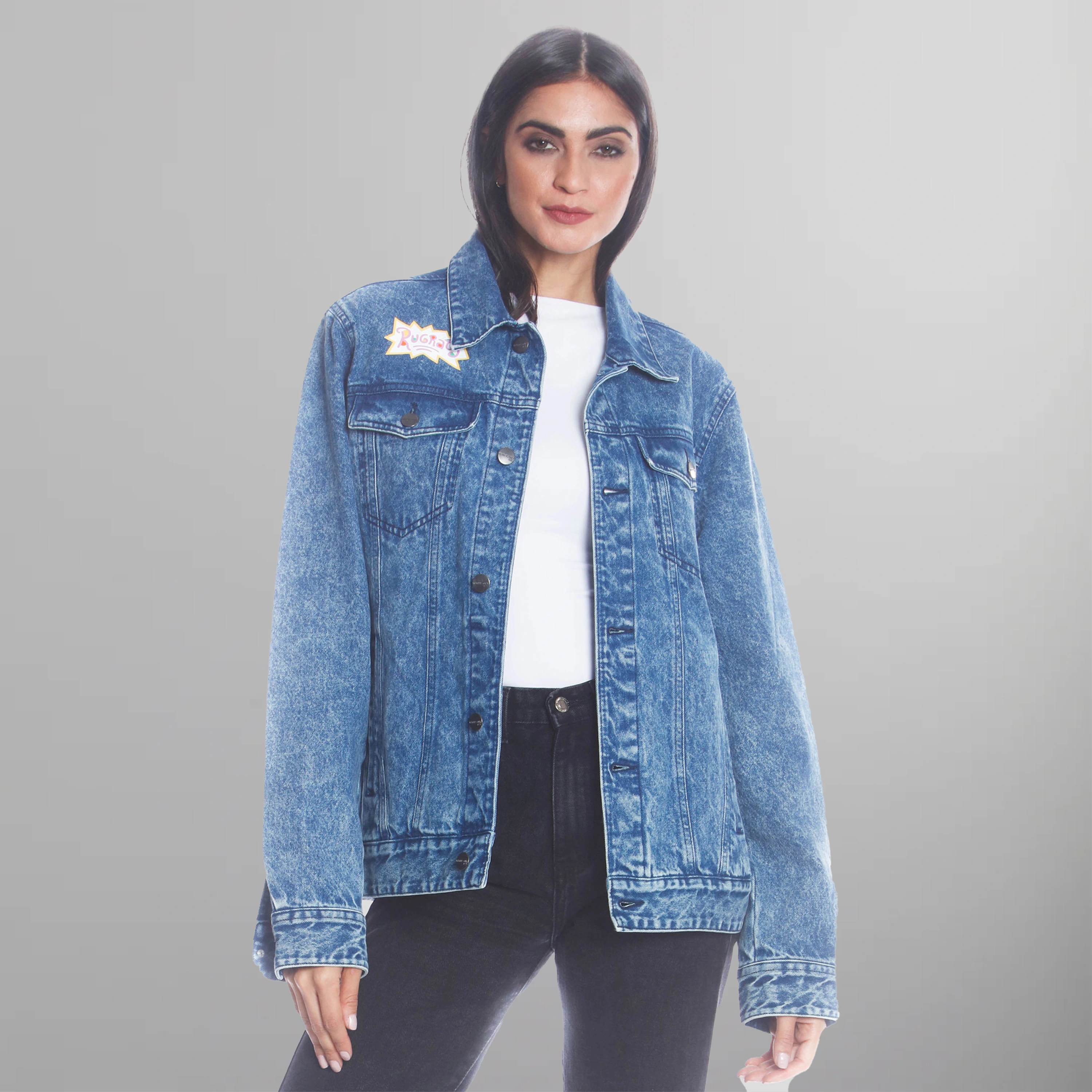 Women's Chucky Placement Denim Oversized Jacket - FINAL SALE Womens Jacket Members Only Indigo Small 