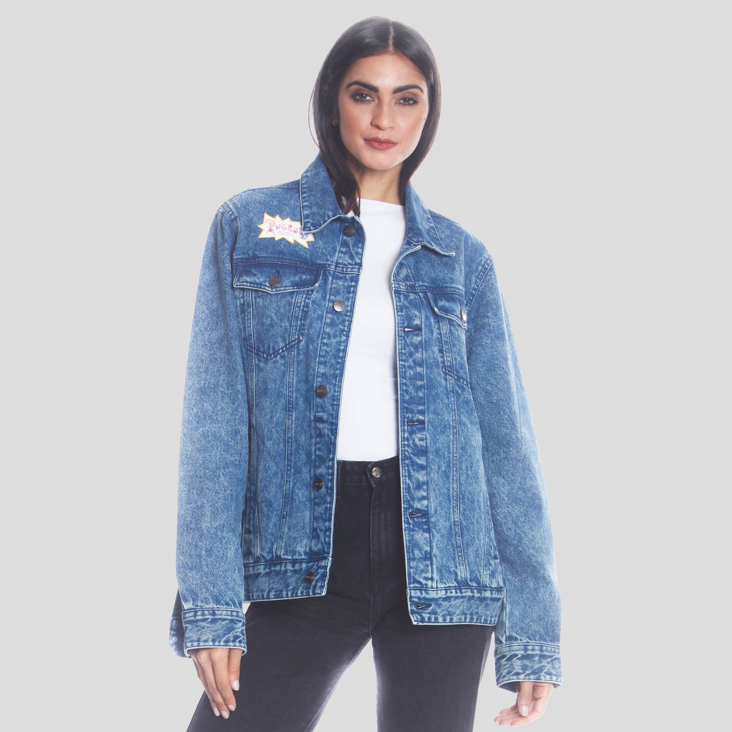 Women's Chucky Placement Denim Oversized Jacket - FINAL SALE Womens Jacket Members Only Indigo Small 