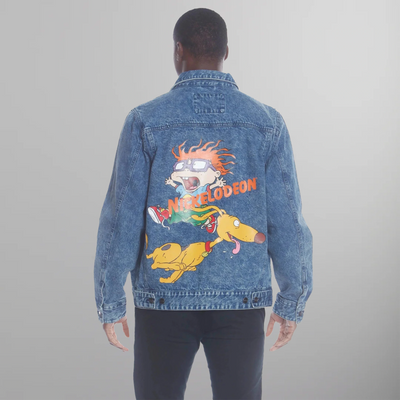 Men's Chucky Placement Nickelodeon Denim Jacket - FINAL SALE Men's Jackets Members Only | Indigo