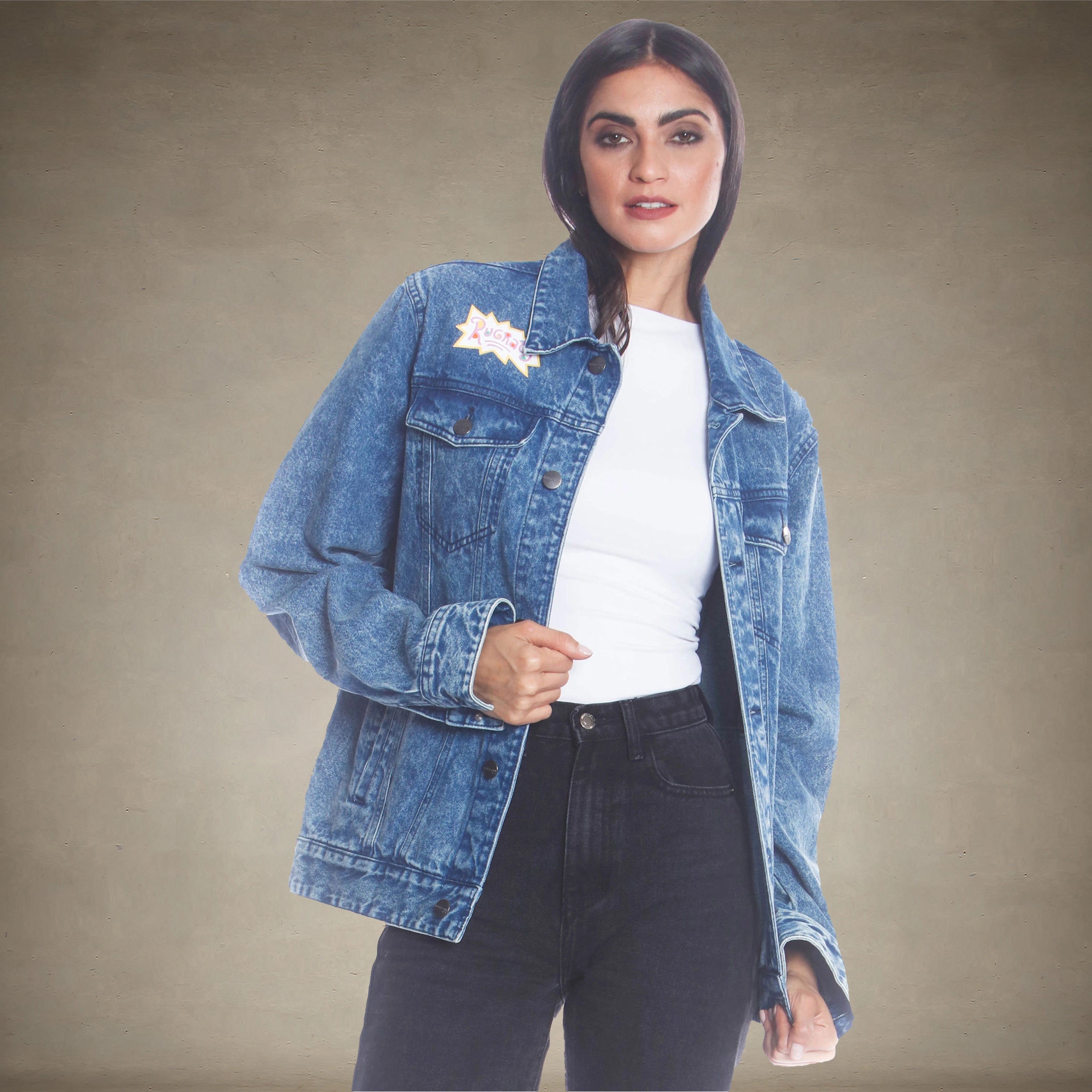 Women's Chucky Placement Denim Oversized Jacket - FINAL SALE Womens Jacket Members Only Indigo 