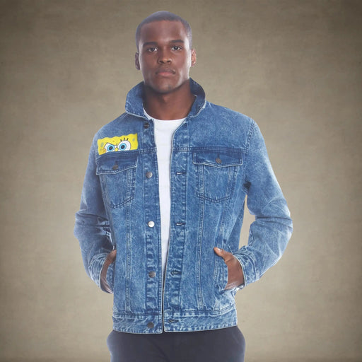 Mens SpongeBob Denim Jacket - FINAL SALE Members Only® Indigo 2XL 