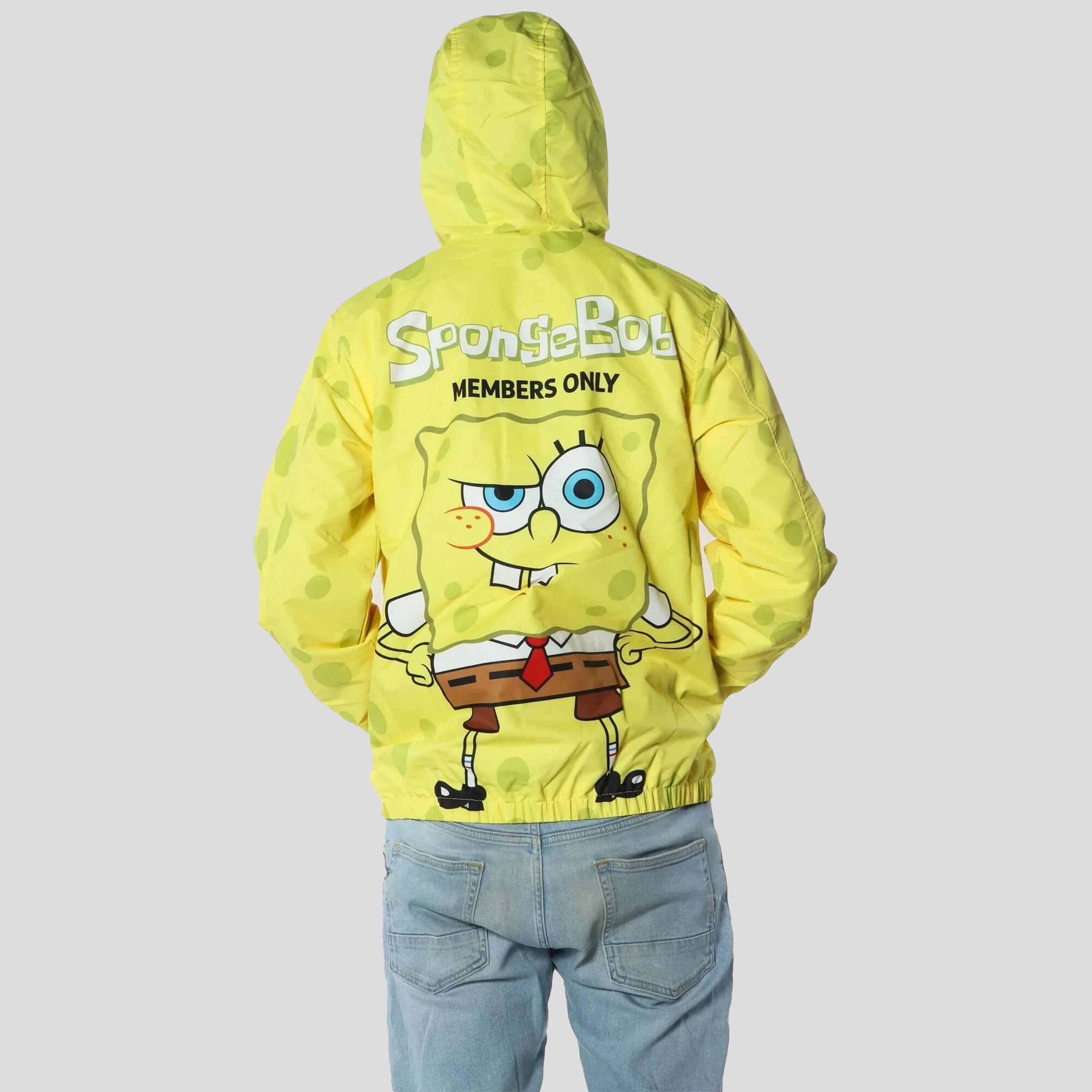 Men's Spongebob Windbreaker Jacket -FINAL SALE Men's Jackets Members Only 