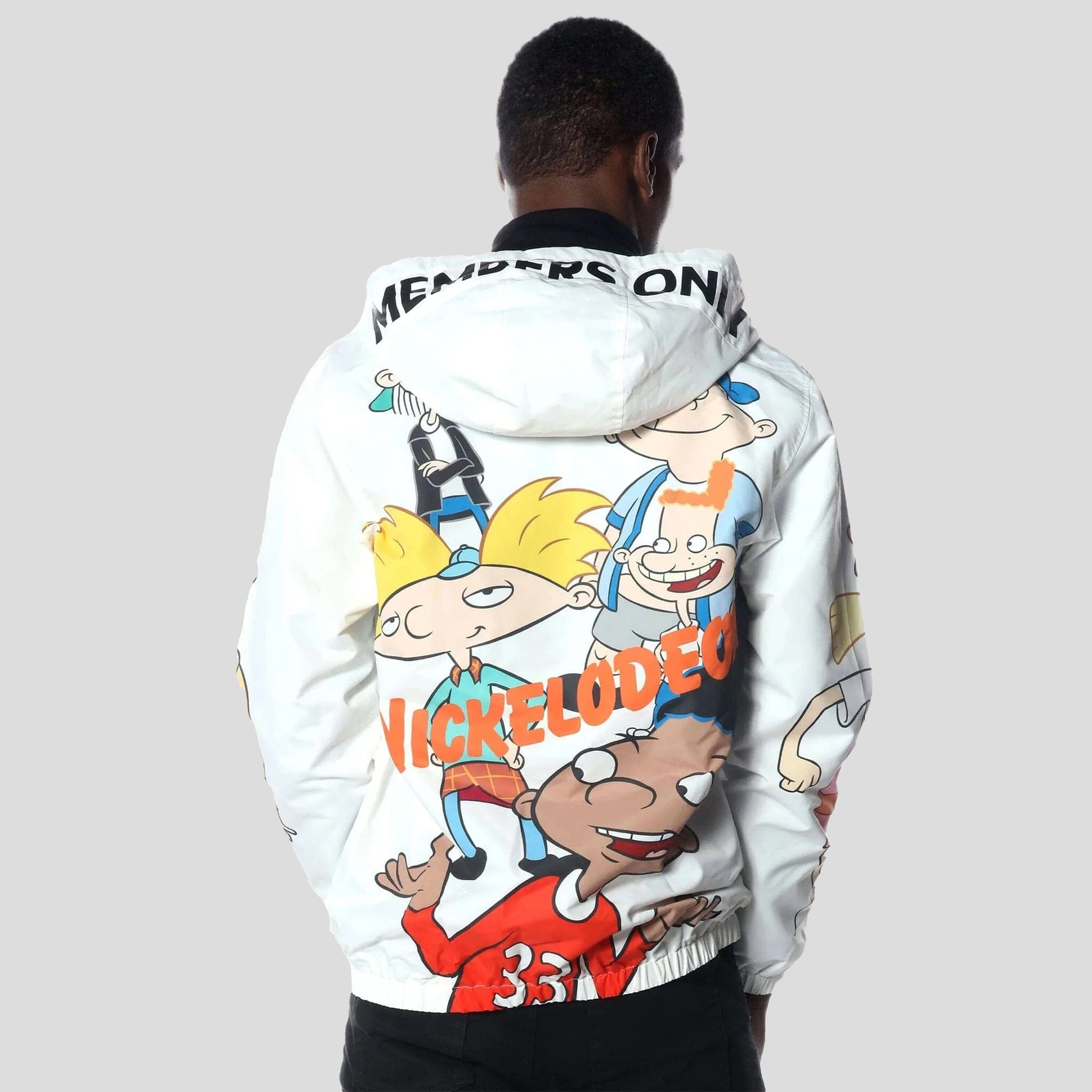 Men's Hey Arnold Nickelodeon Windbreaker Jacket - FINAL SALE Men's Jackets Members Only 