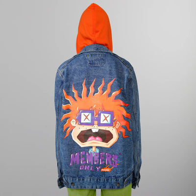 Women's Chucky Hoodie Trucker Oversized Jacket - FINAL SALE Womens Jacket Members Only Indigo Small 