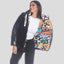 Women's Hi-Shine Chevron Quilt Puffer with Nickelodeon Mashup Print Lining Jacket - FINAL SALE Womens Jacket Members Only 