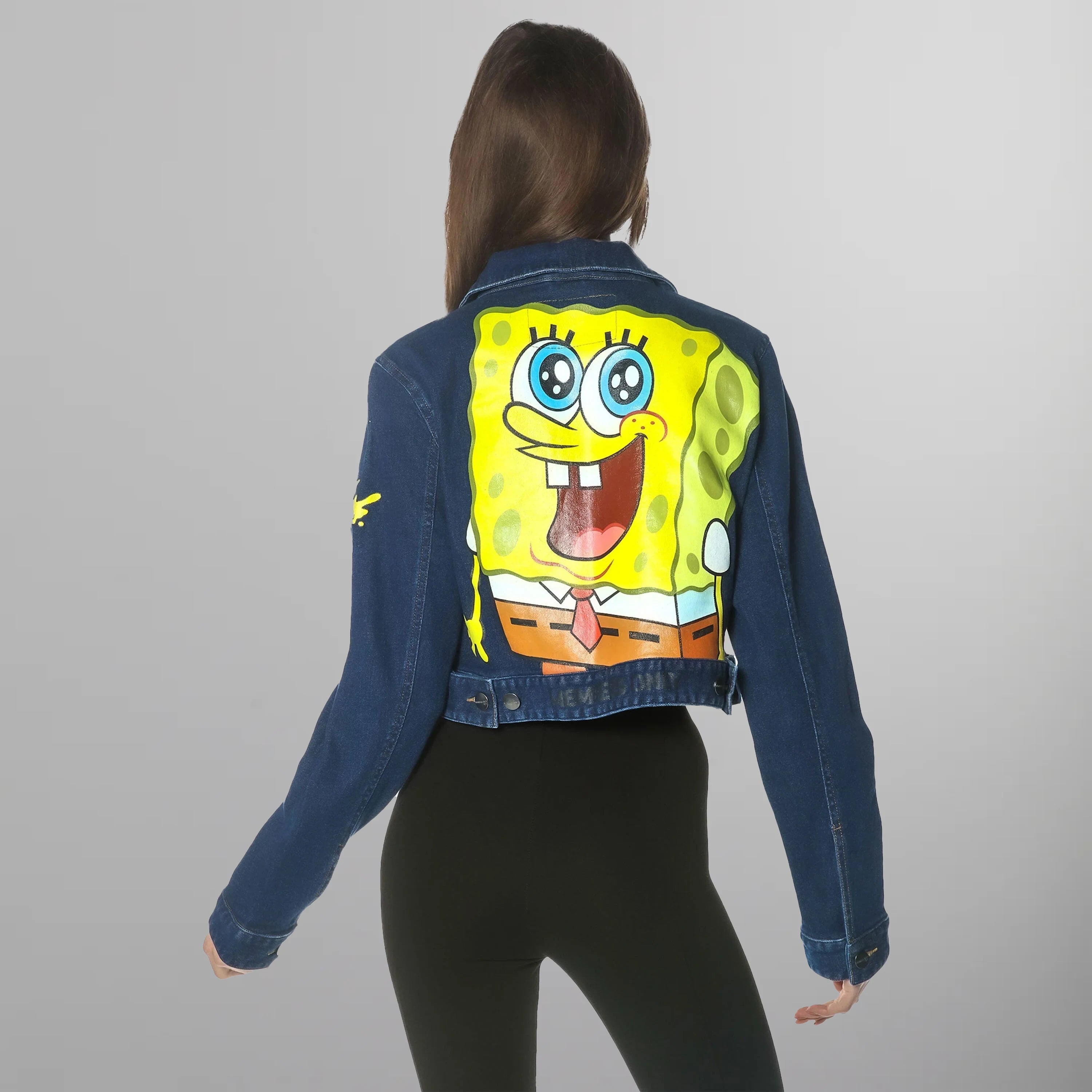 Women's Spongebob Denim Trucker Jacket - FINAL SALE Womens Jacket Members Only Denim SMALL 