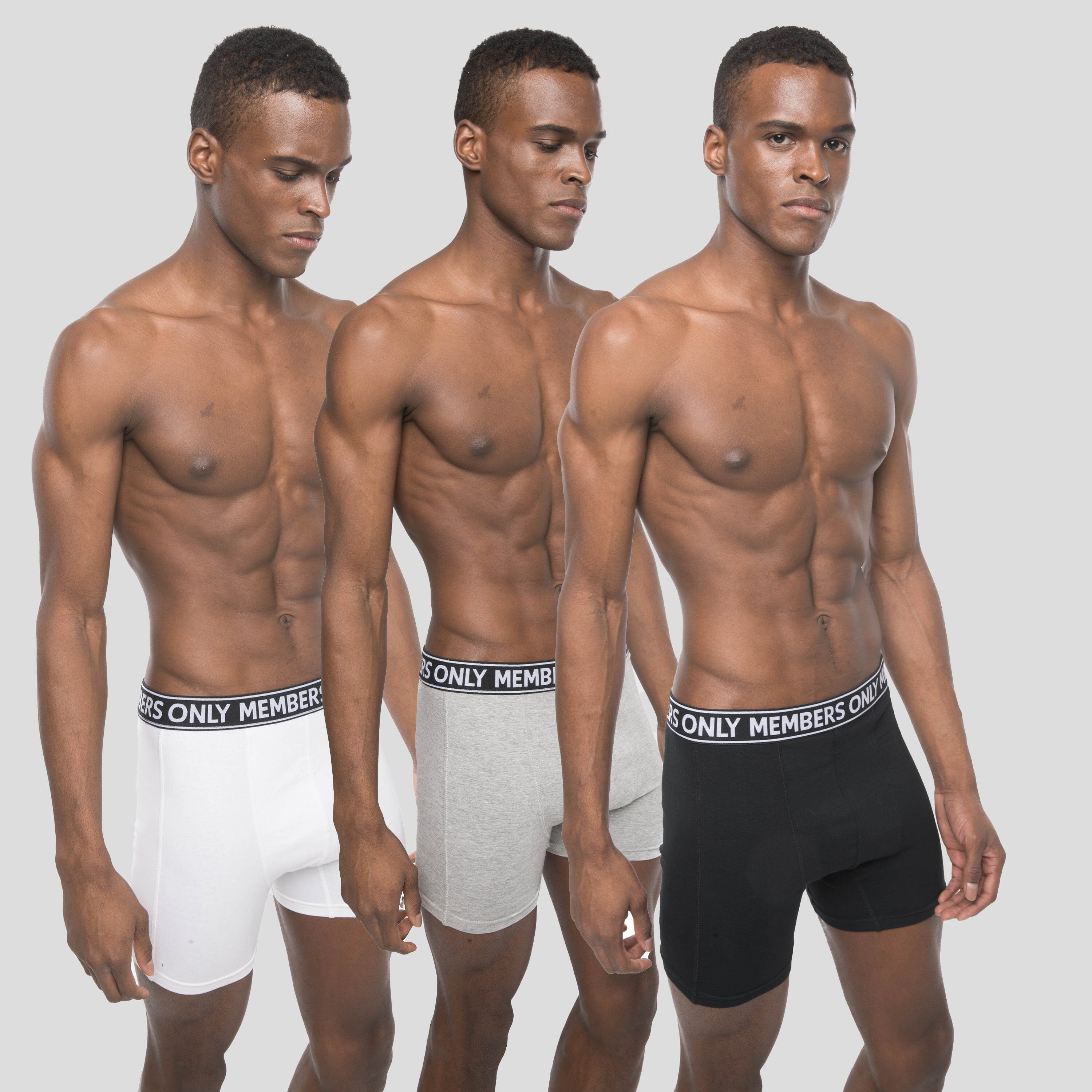 Men's 3 Pack Cotton Spandex Boxer Brief - Grey – Members Only®