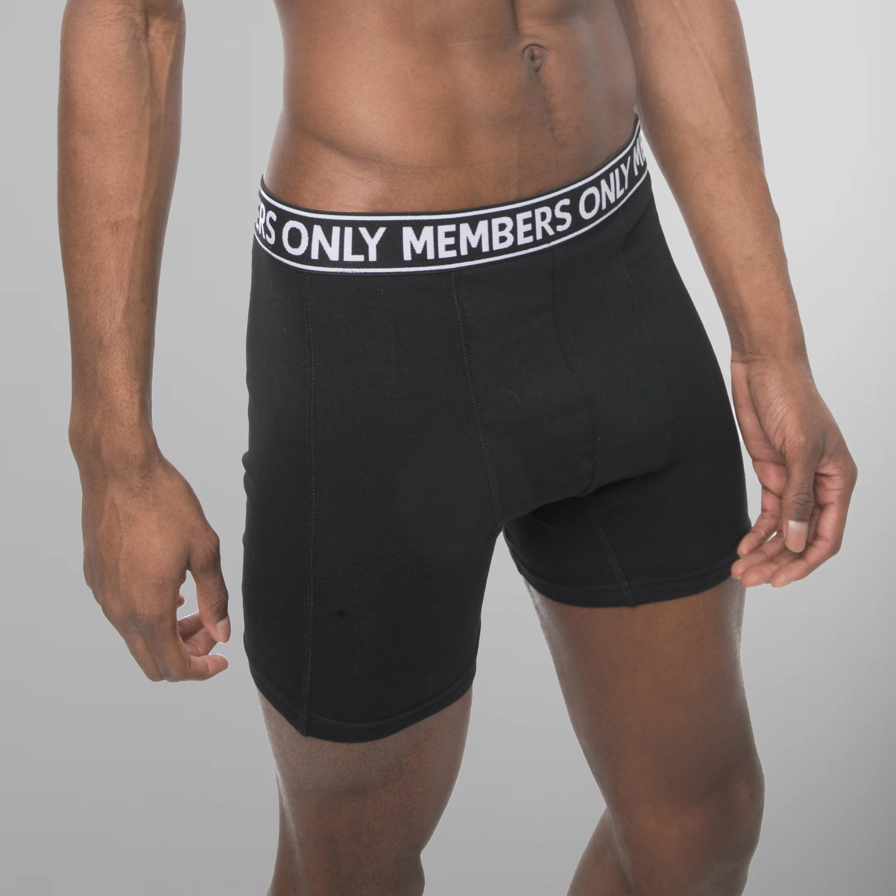 Men's 3PK Cotton Spandex Boxer Brief - Black - FINAL SALE Briefs Members Only 